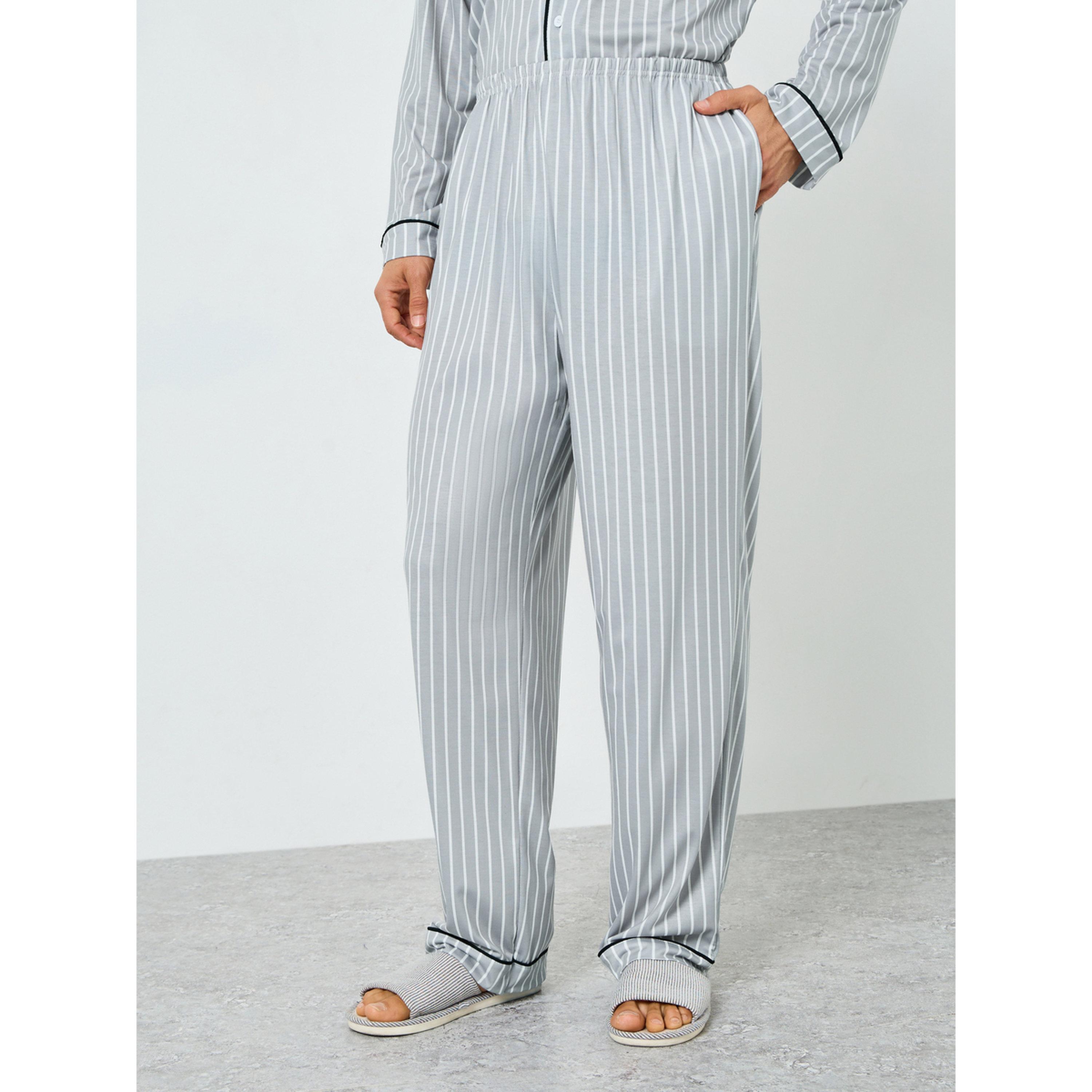 Styli Men Striped Shirt and Pyjama Set-men-clothing-nightwear-sets-image-4