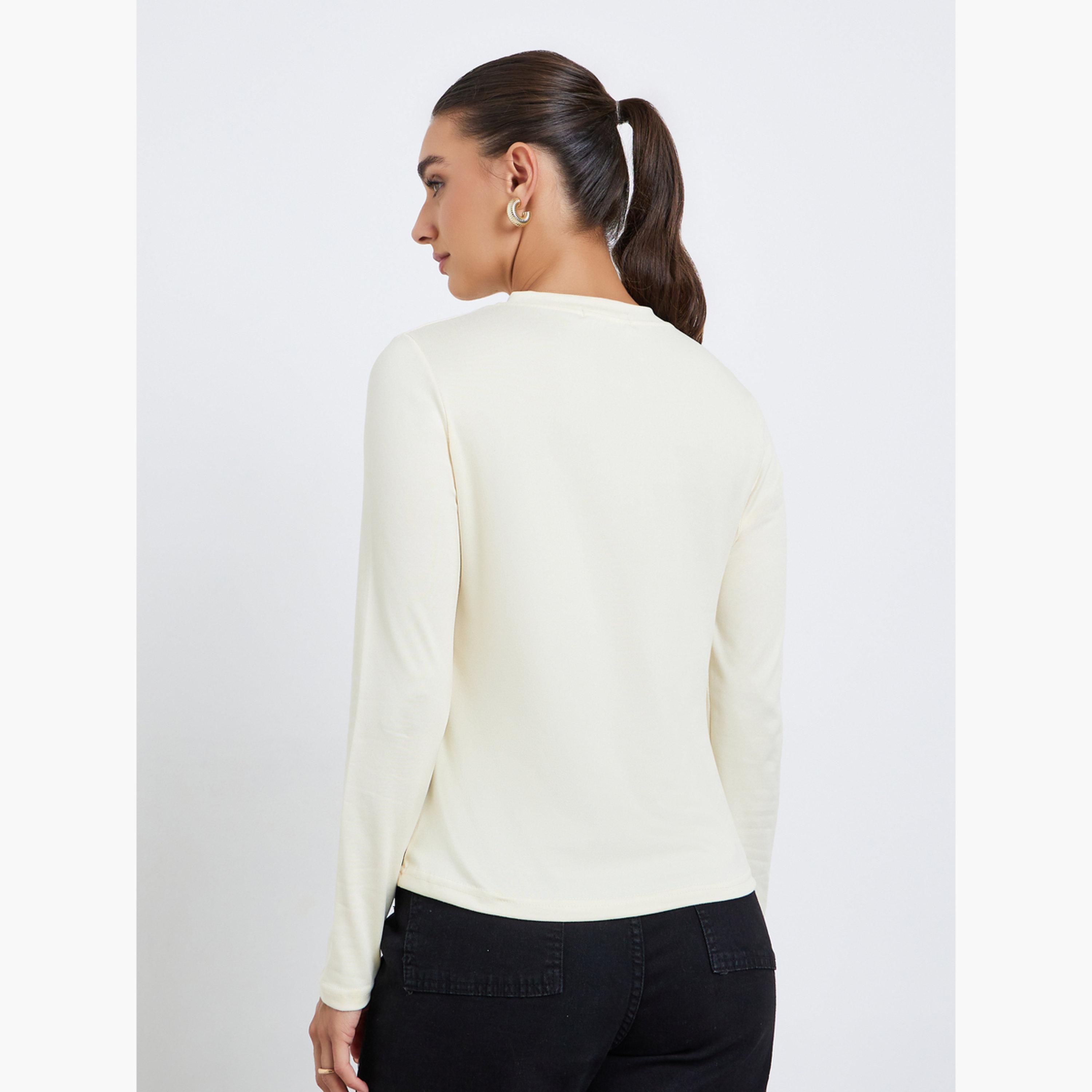 Styli Women Button-Front Long Sleeve T-Shirt-women-clothing-shirtsandblouses-blouses-image-5