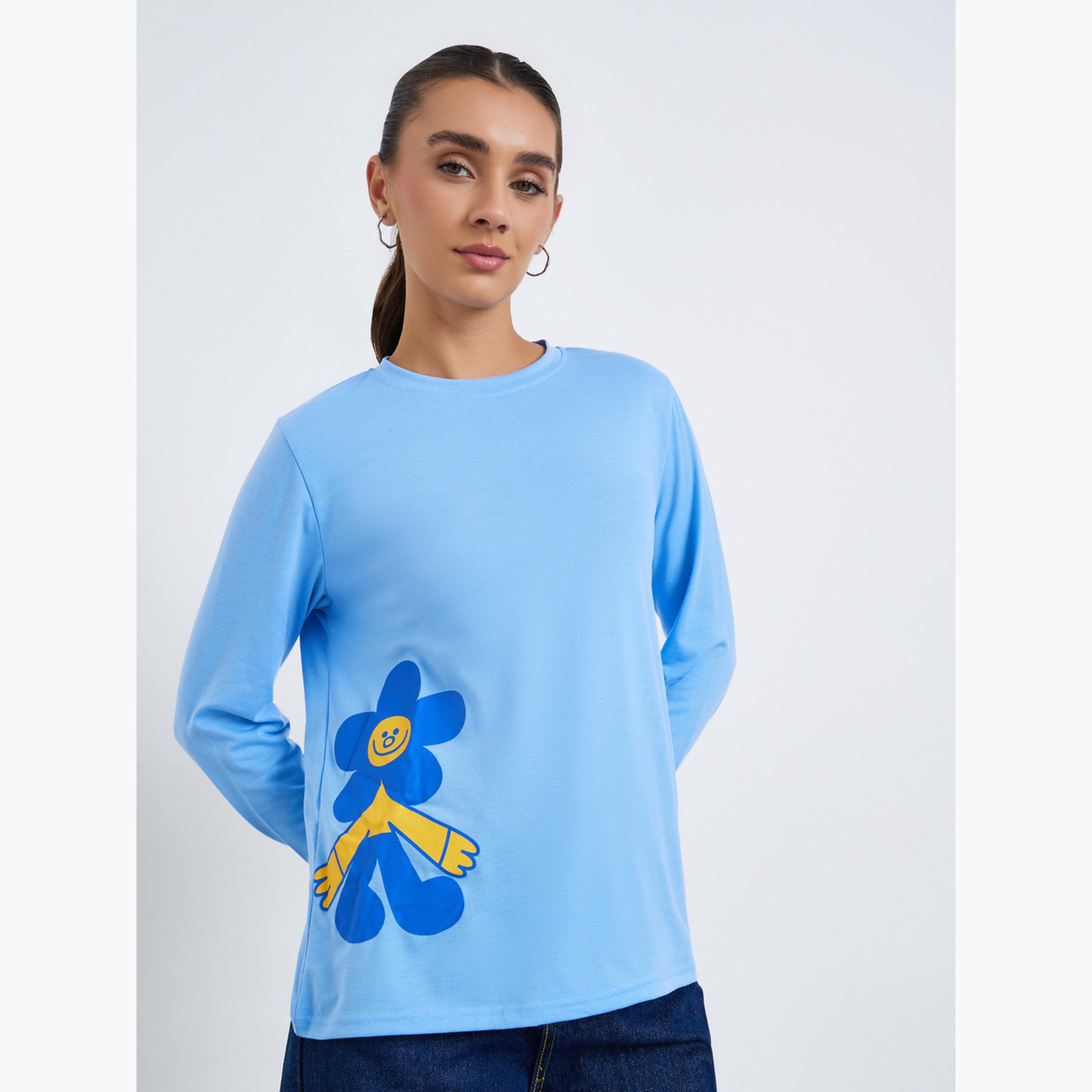 Styli Women Graphic Print Long-Sleeve T-Shirt-women-clothing-tshirts-image-1