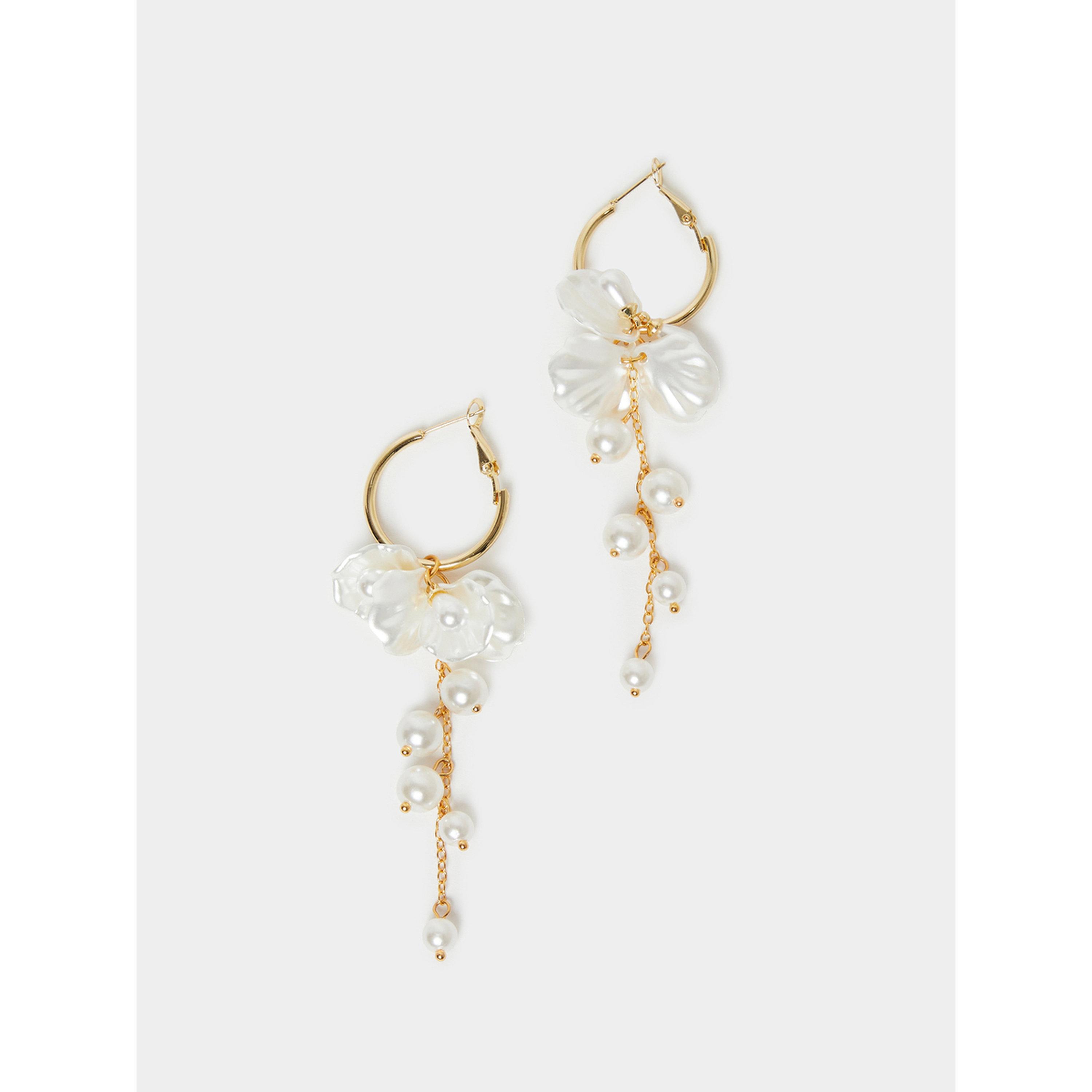 أقراط حلقات متدلية باللؤلؤ والزهور-women-watchesandjewellery-jewellery-earrings-image-1