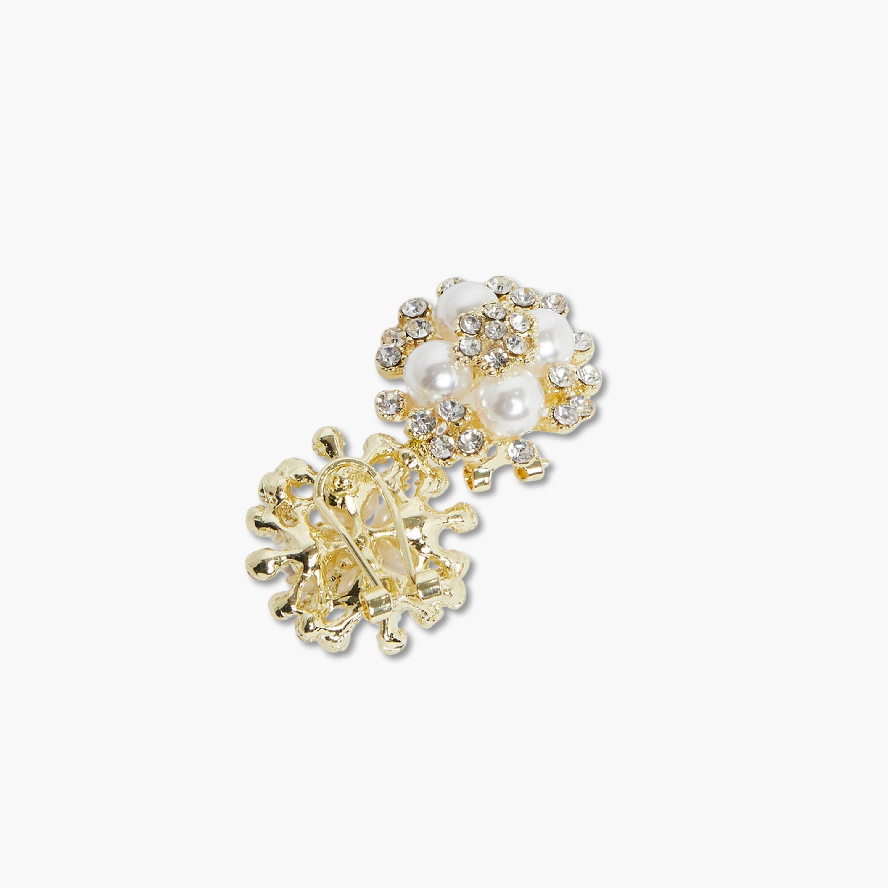 Styli Embellished Pearl Cluster Earrings-women-watchesandjewellery-jewellery-earrings-image-2