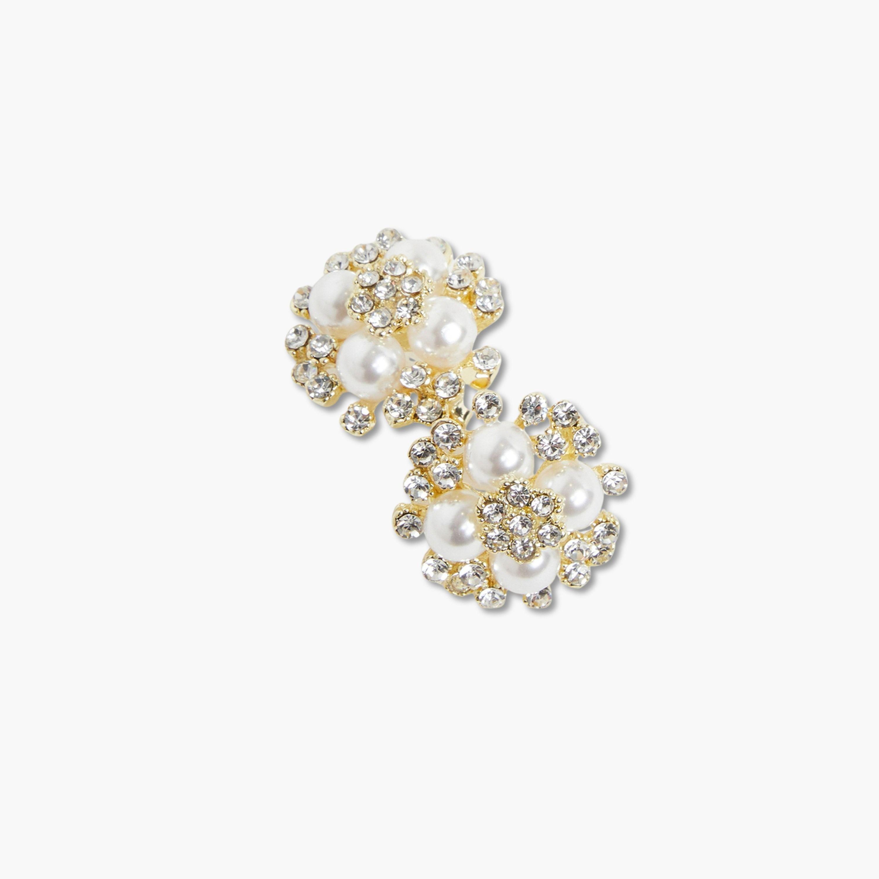 Styli Embellished Pearl Cluster Earrings-women-watchesandjewellery-jewellery-earrings-image-3