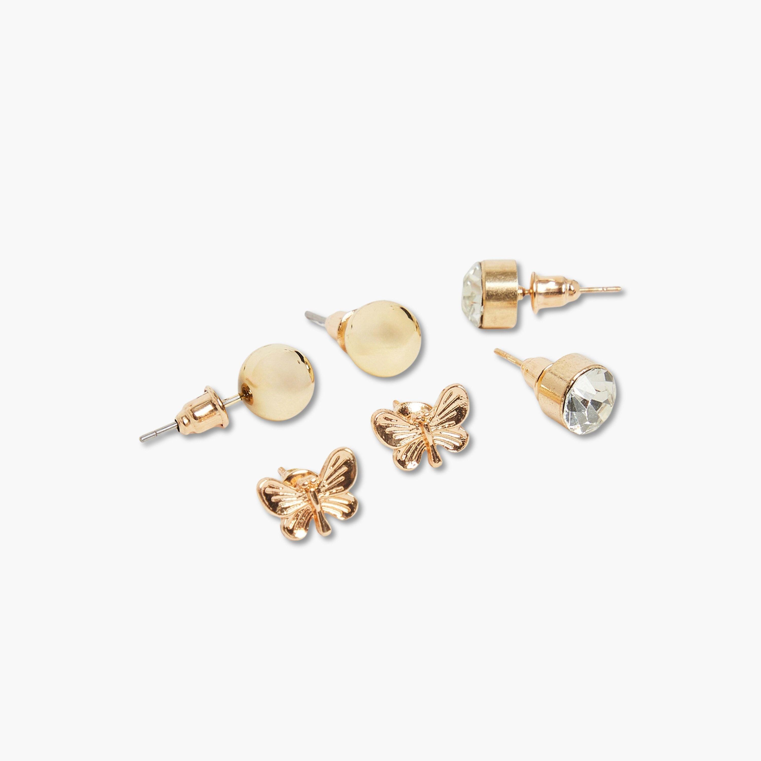 Styli Pack of 6 - Embellished Dandler Earrings-women-watchesandjewellery-jewellery-earrings-image-2
