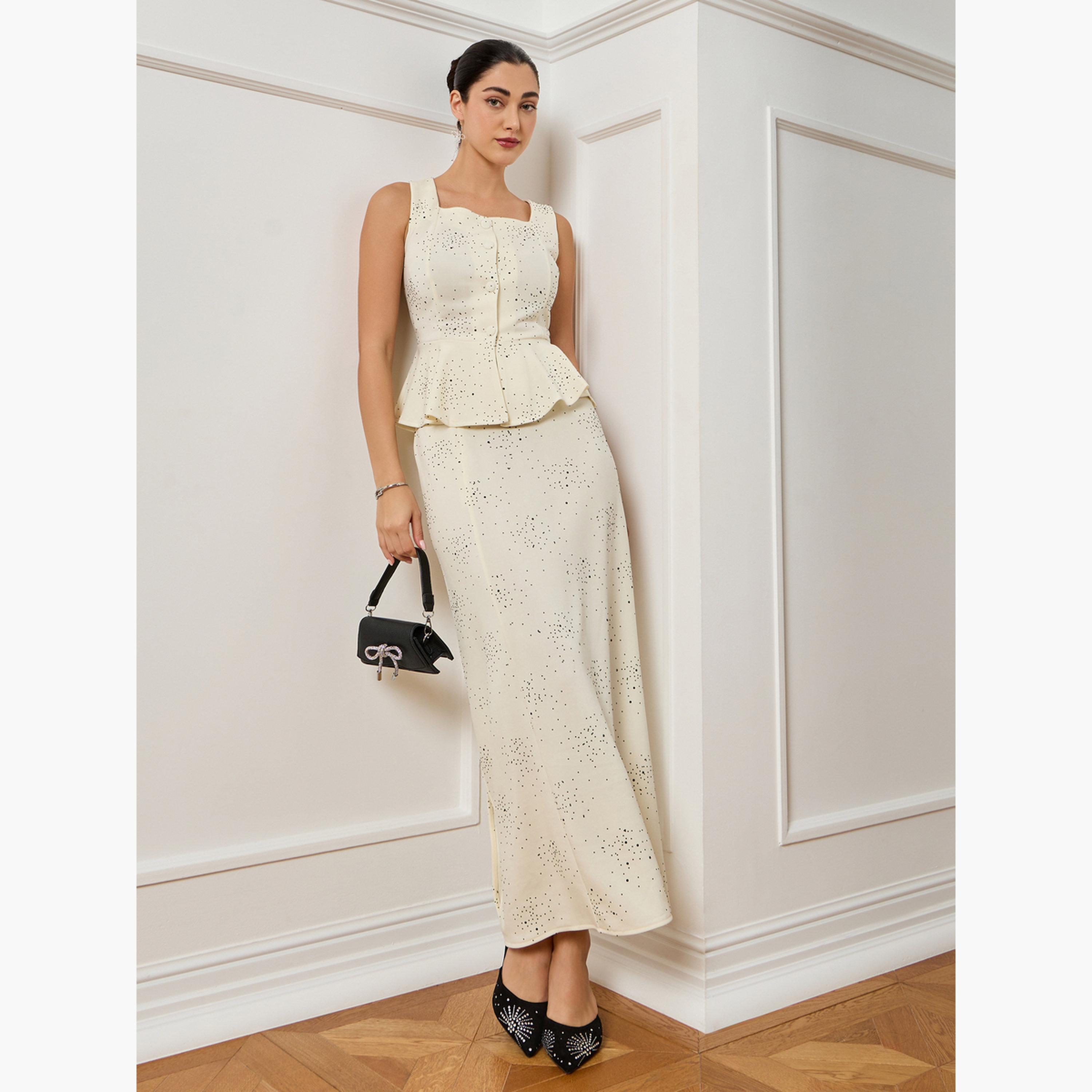 Styli Women Off-White Ditsy Print Maxi Skirt-women-clothing-bottoms-skirts-image-2