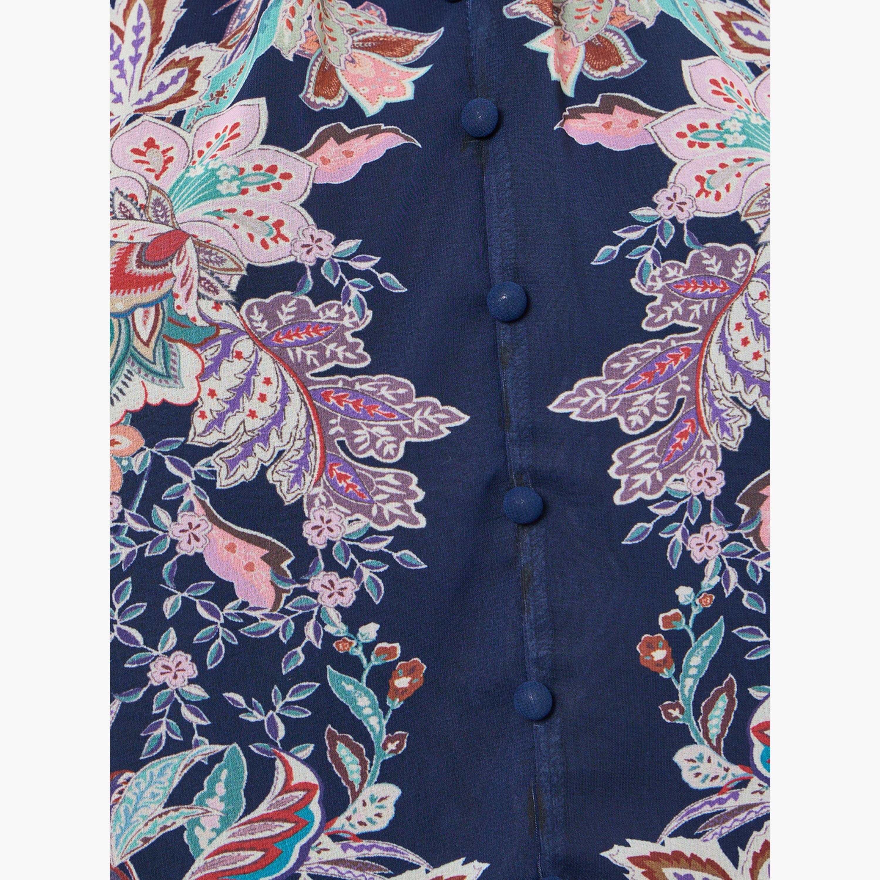 Styli Women Navy Blue Paisley Print Blouse-women-clothing-shirtsandblouses-blouses-image-3