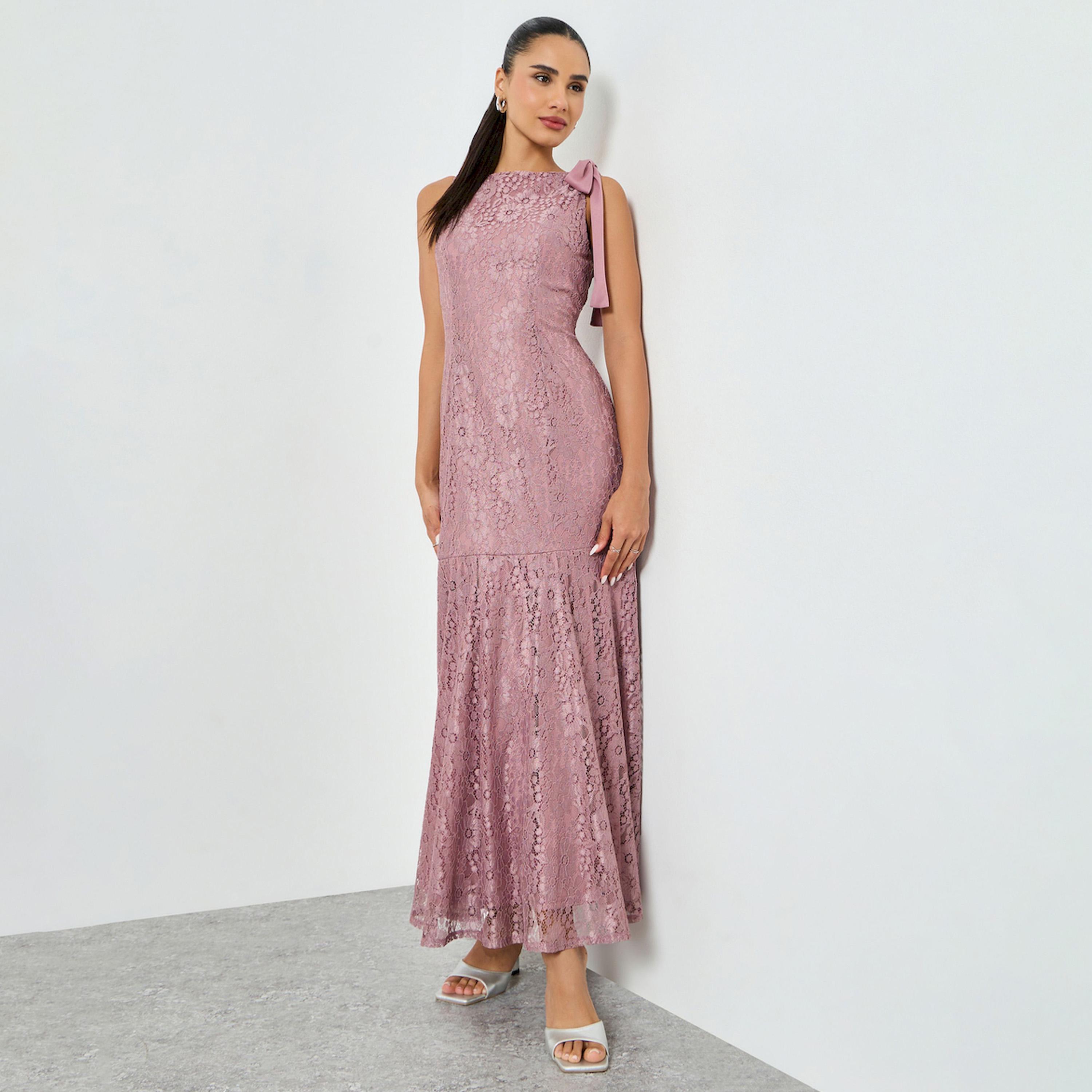 Styli Lilac Lace Sleeveless Mermaid Maxi Dress-women-clothing-dresses-image-1