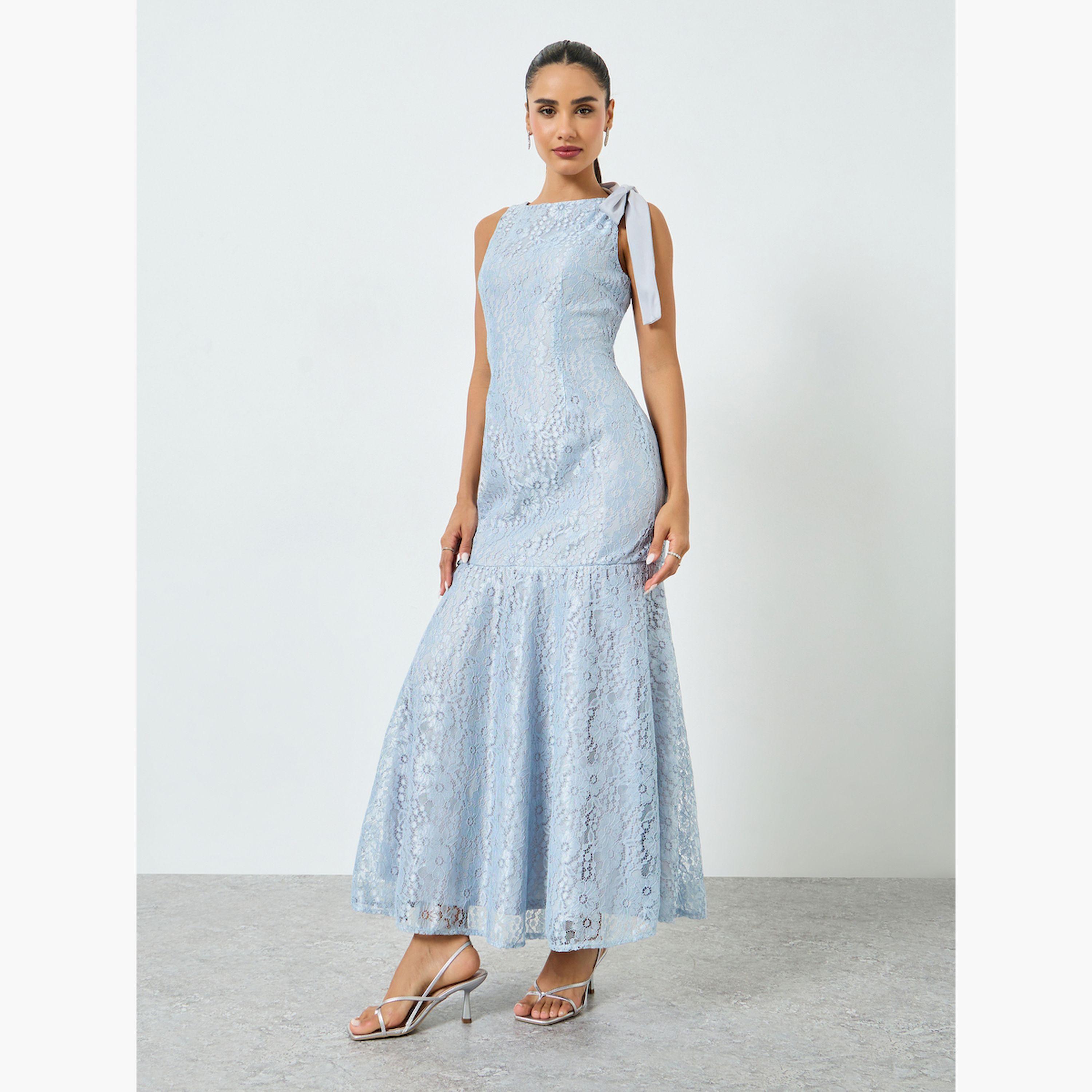 فستان طويل أزرق فاتح دانتيل بلا أكمام قصة ميرميد-women-clothing-dresses-image-1