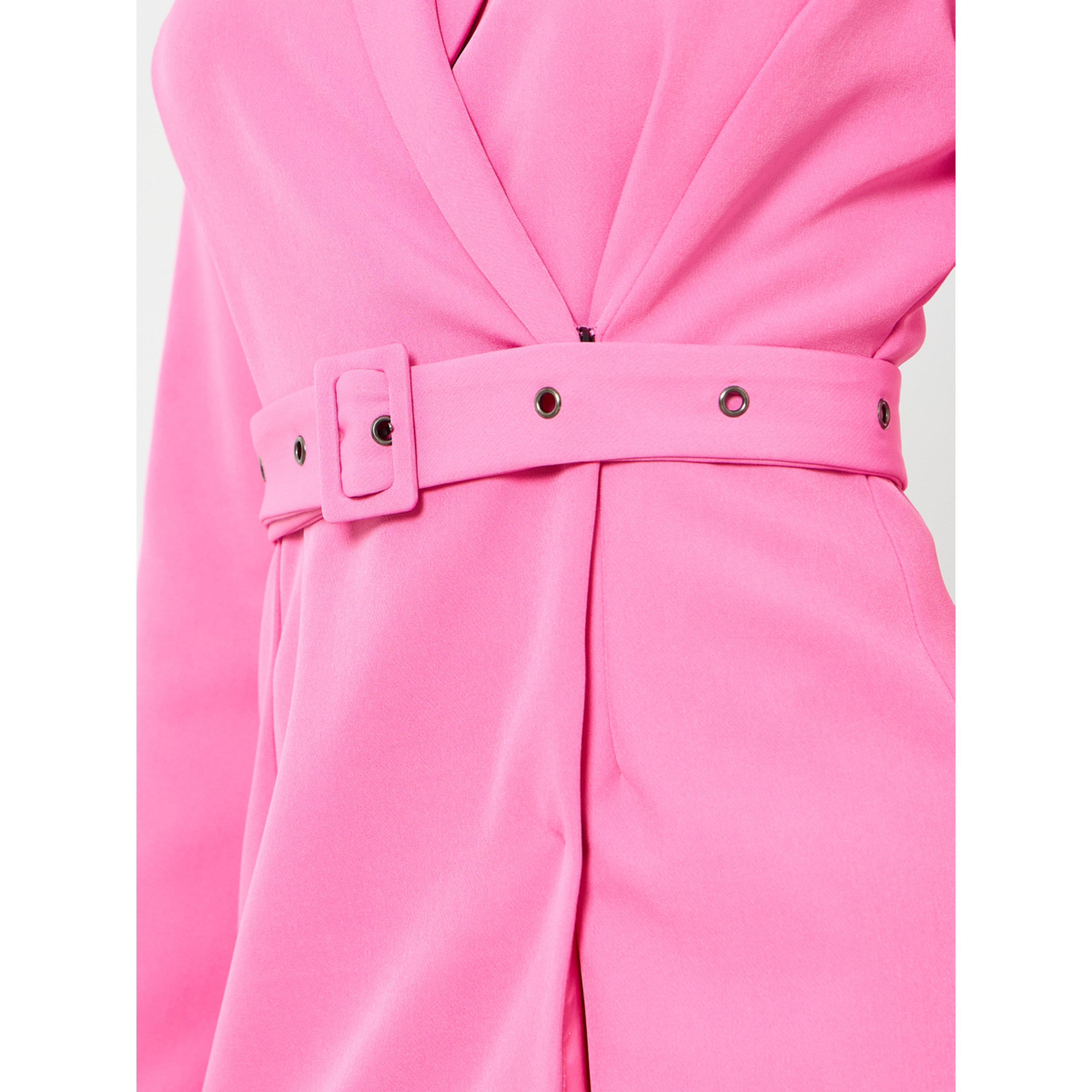 Styli Pink Blazer Midi Dress with Buckle Belt-women-clothing-dresses-image-5