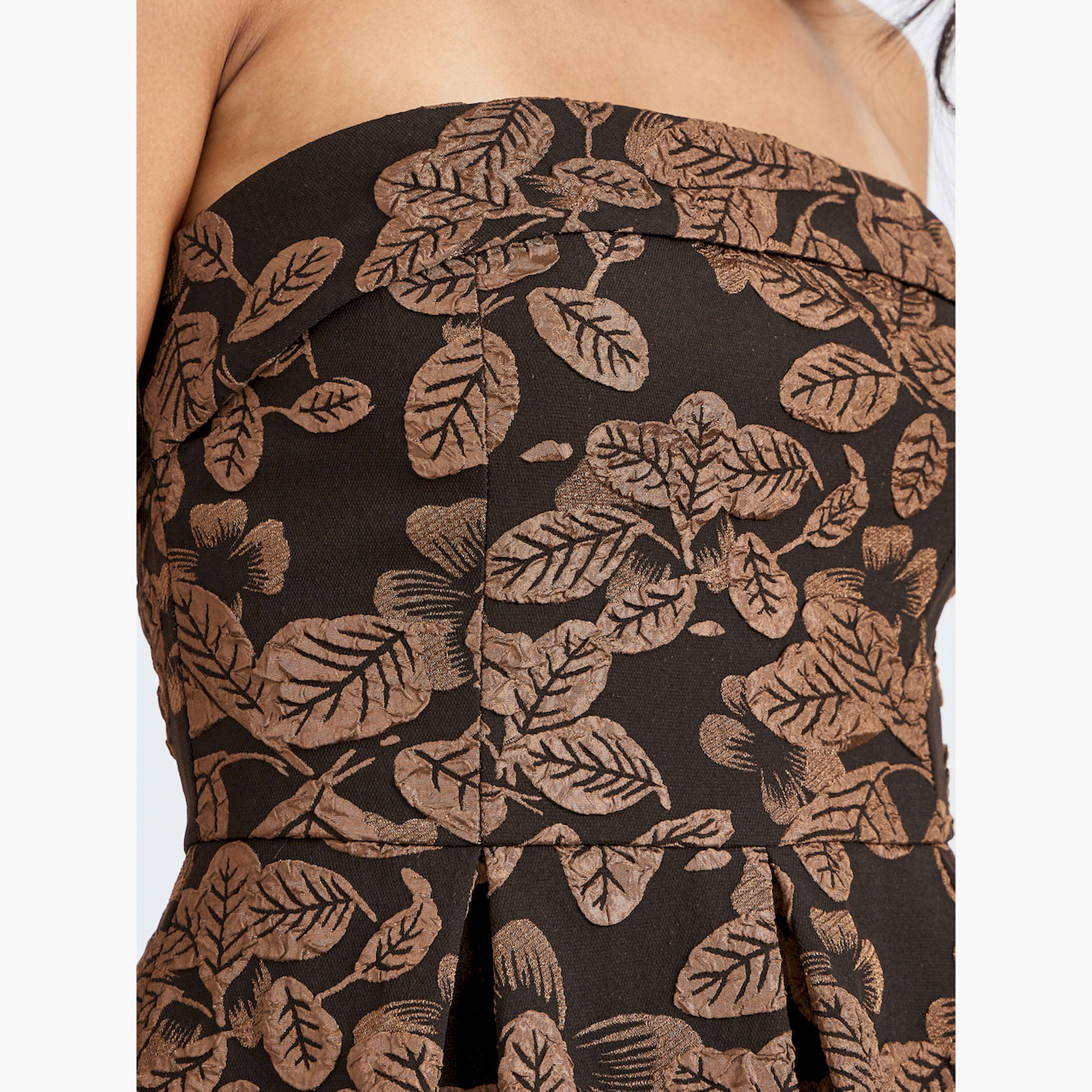 فستان ماكسي جاكارد بحافة واسعة بدون أكمام-women-clothing-dresses-image-4
