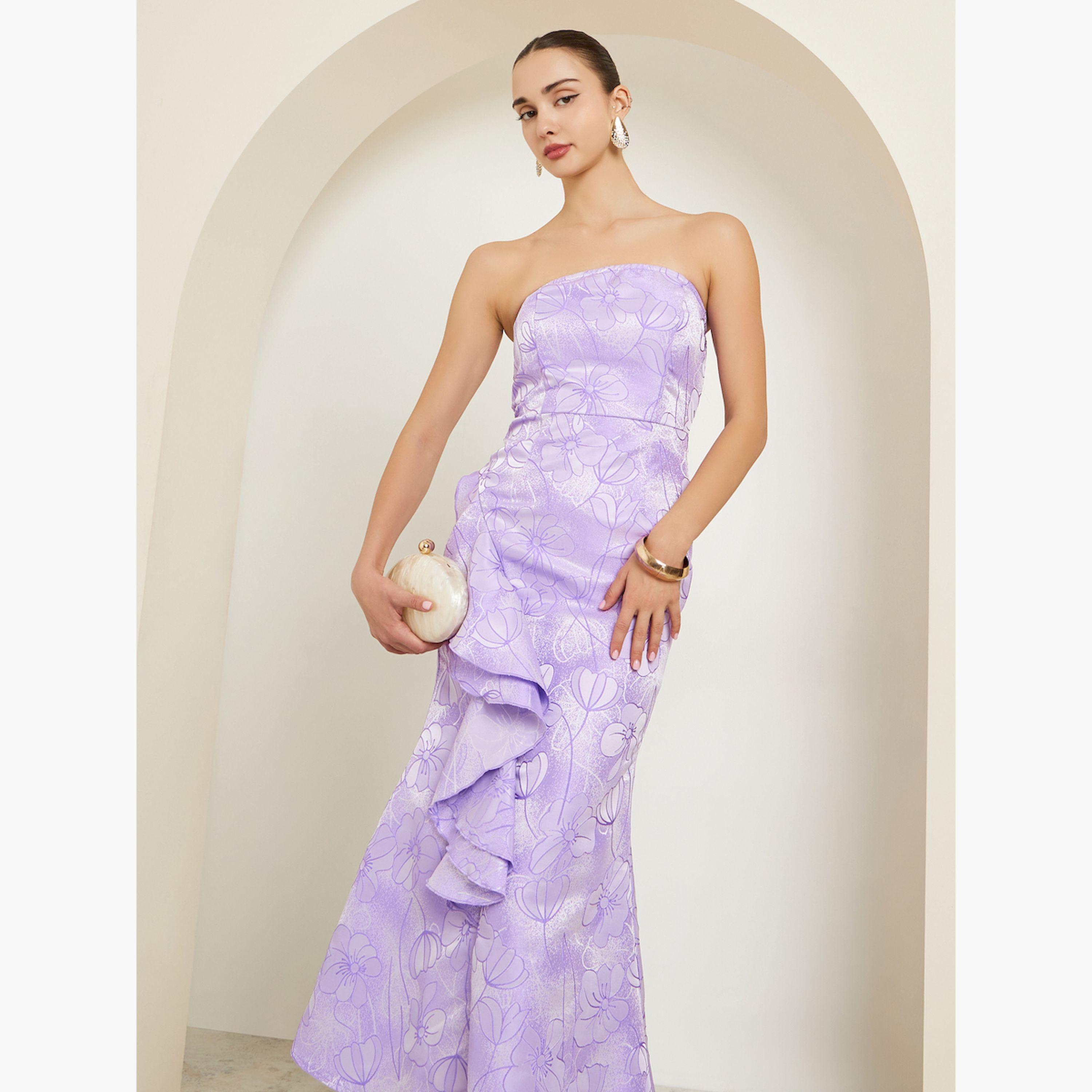 Styli Purple Floral Sleeveless Ruffled Detail Maxi Dress-women-clothing-dresses-image-2