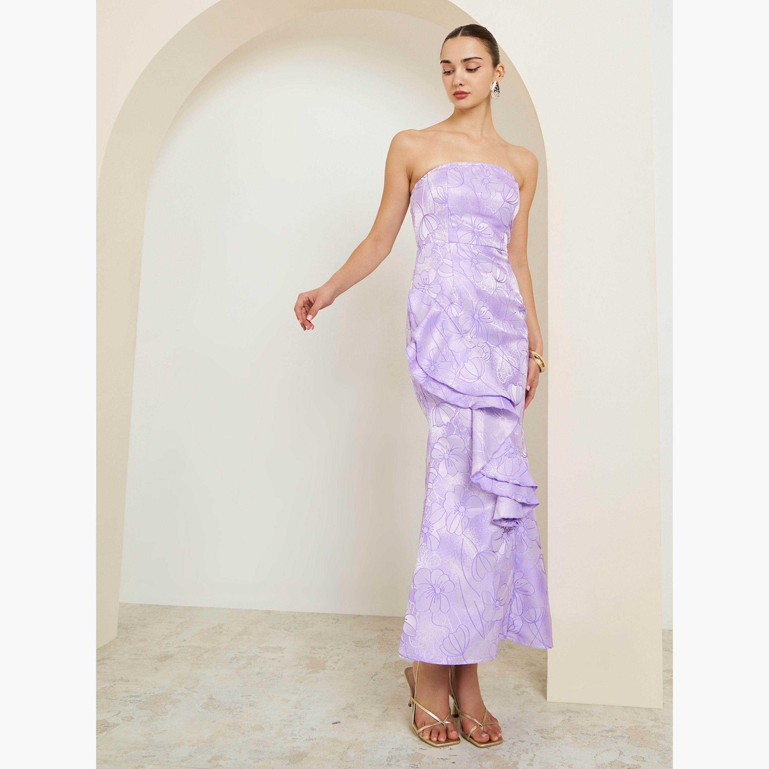 Styli Purple Floral Sleeveless Ruffled Detail Maxi Dress-women-clothing-dresses-image-3