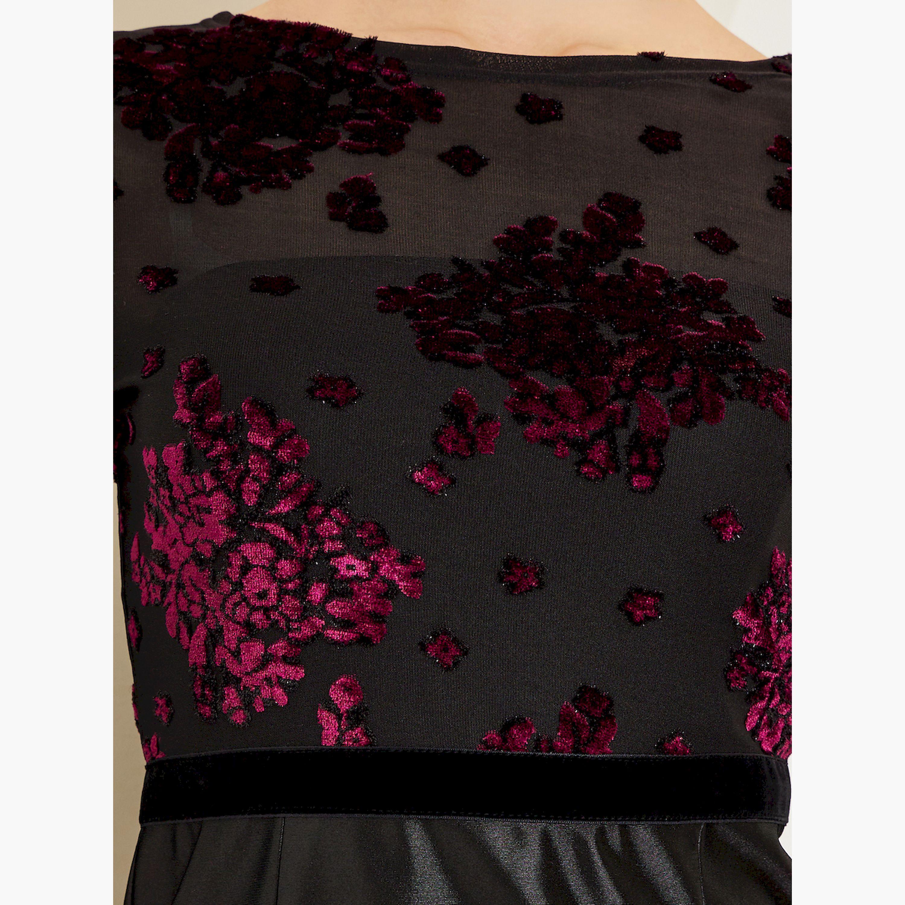فستان طويل مخملي مزين بحافة ميرميد-women-clothing-dresses-image-4