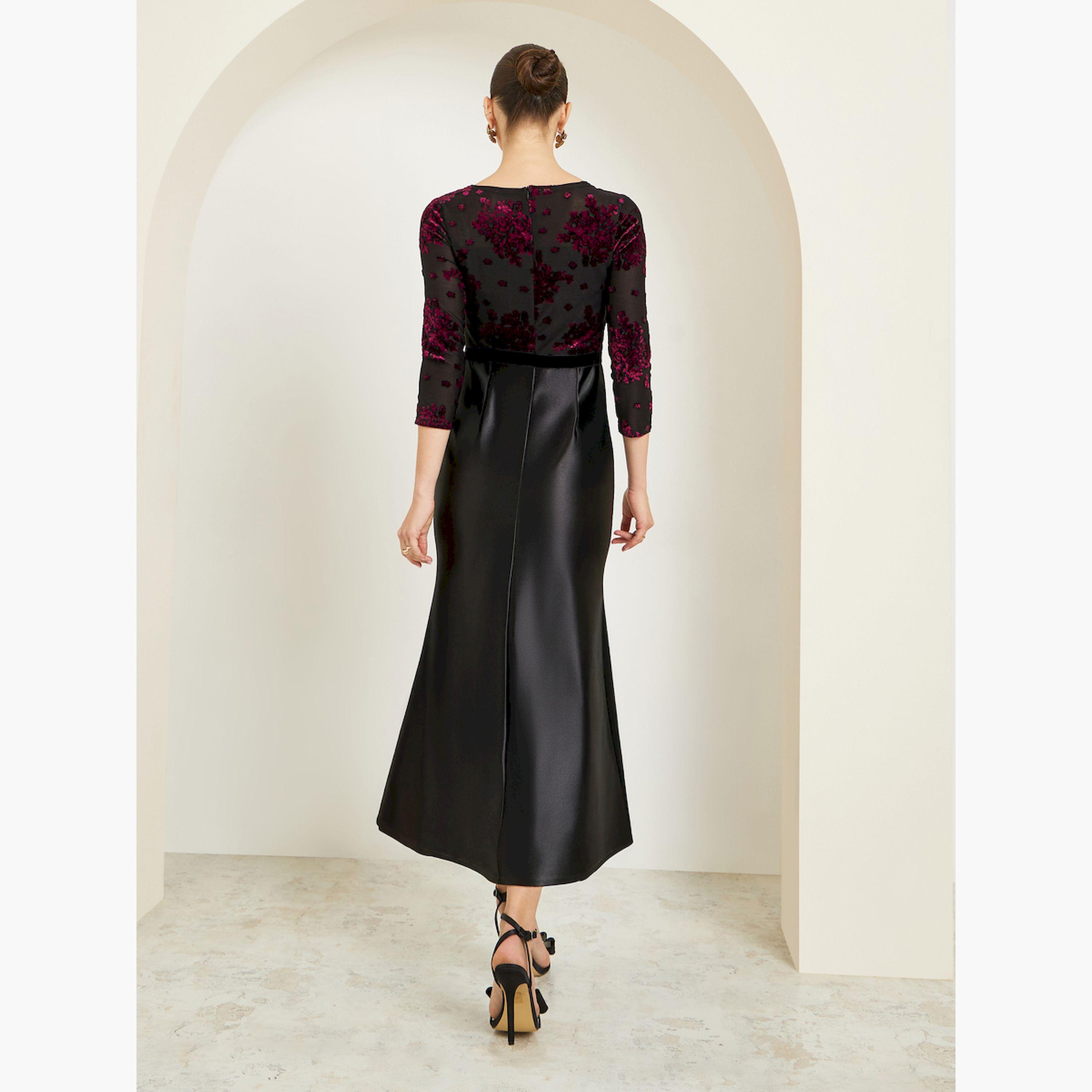 فستان طويل مخملي مزين بحافة ميرميد-women-clothing-dresses-image-5