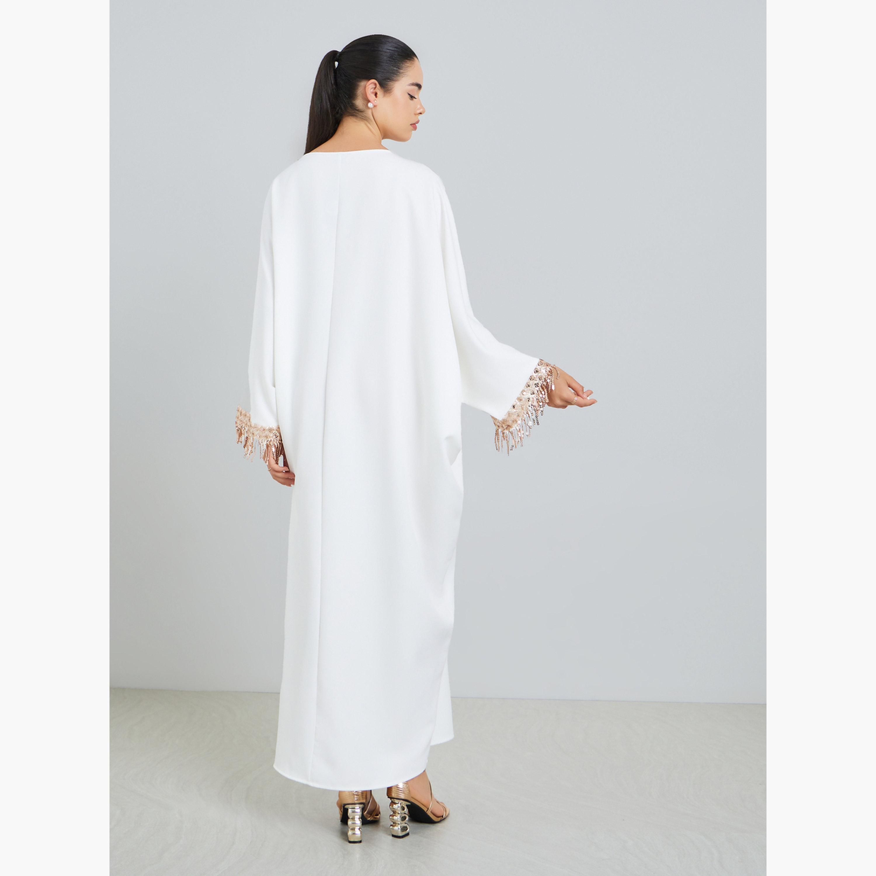 قفطان مزين بأكمام خفاش للنساء-women-arabicclothing-kaftan-image-4