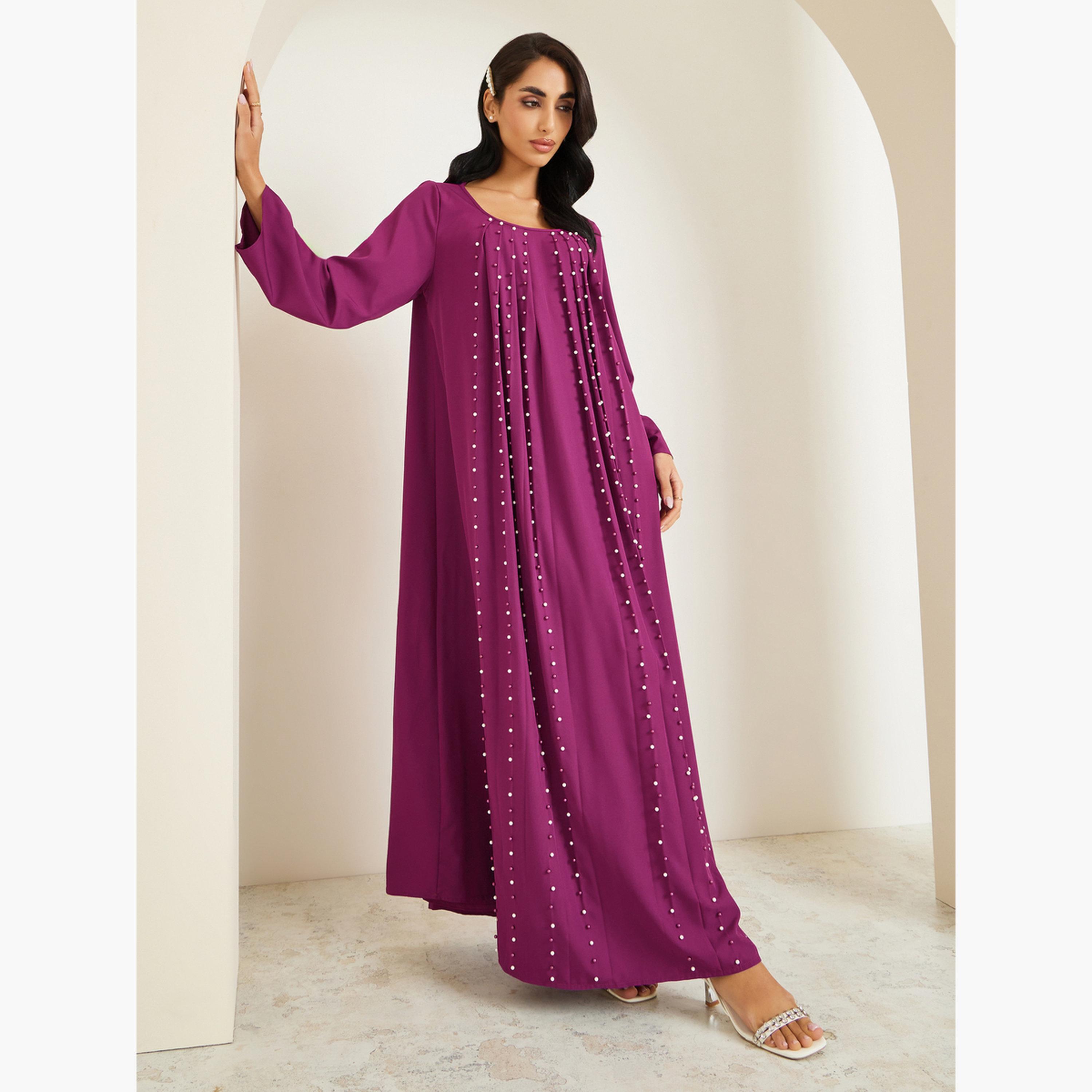 جلابية مزينة باللؤلؤ-women-arabicclothing-jalabiyas-image-1