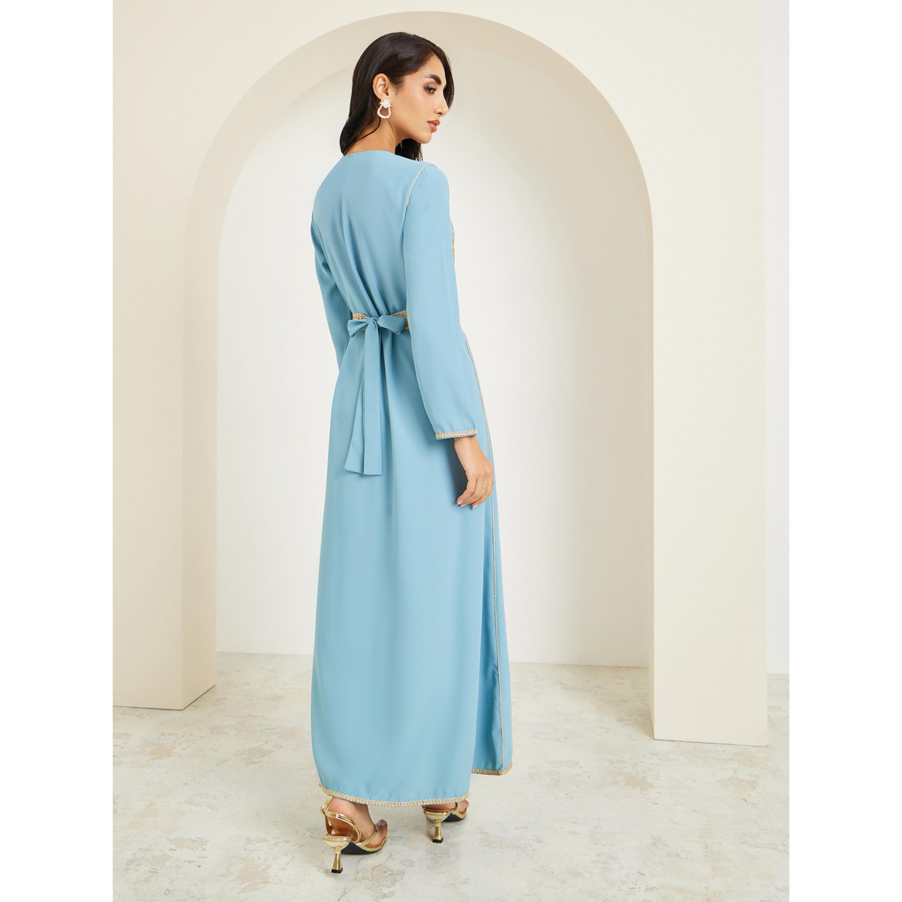 قفطان مطرز بخيوط ذهبية-women-arabicclothing-kaftan-image-5