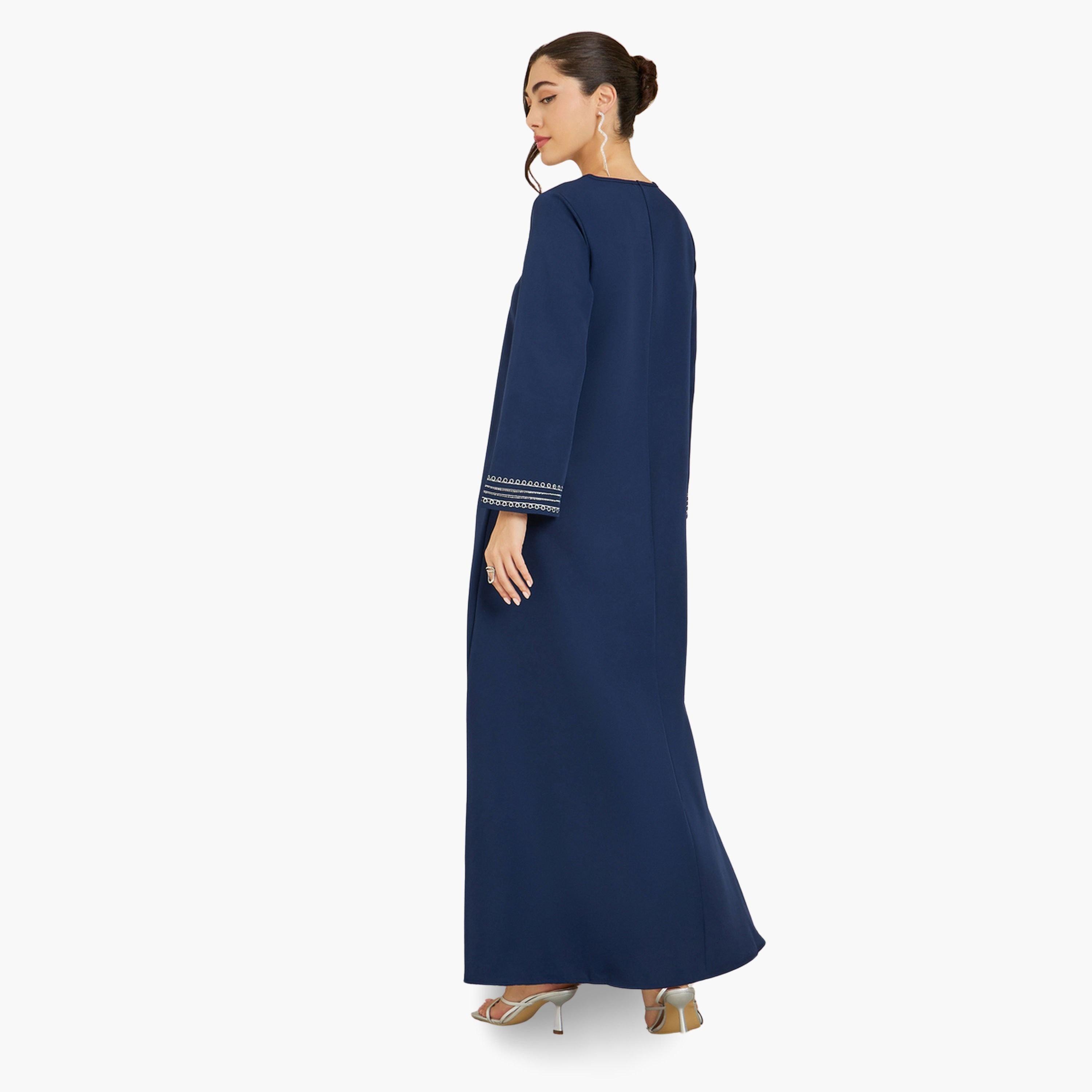 جلابية كحلي مطرزة بحافة واسعة-women-arabicclothing-jalabiyas-image-5