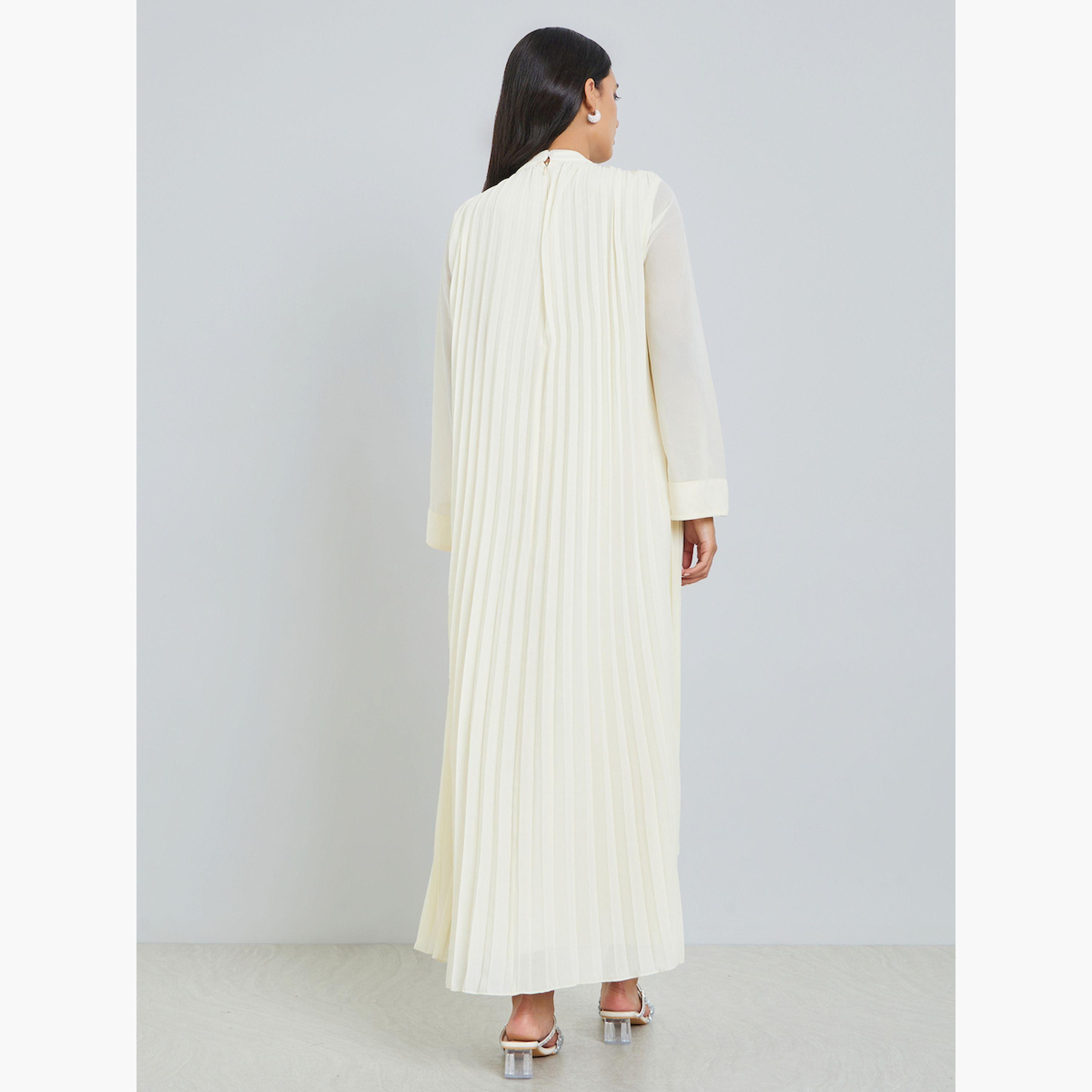 فستان طويل بياقة منمقة وكسرات-women-clothing-dresses-image-6