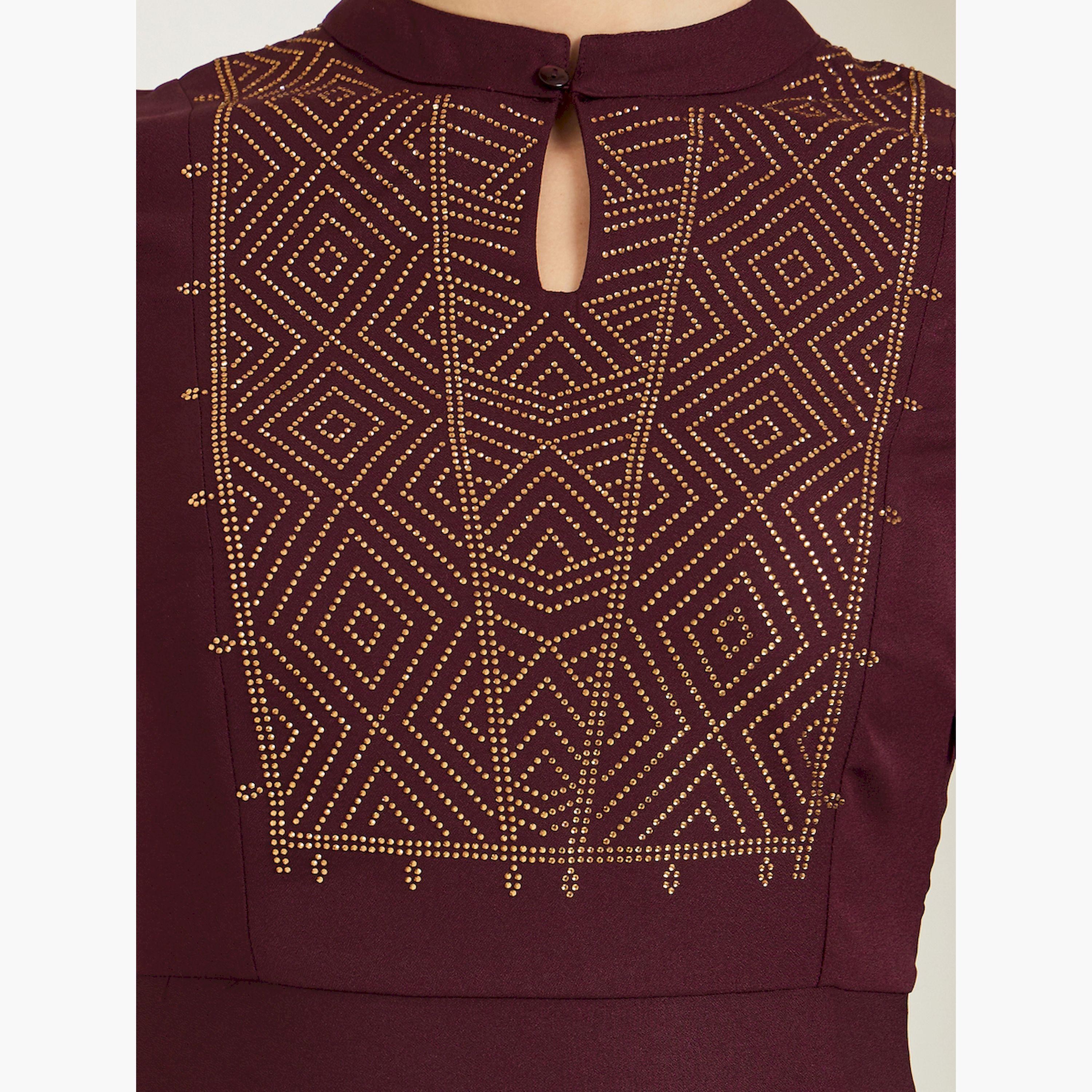 فستان طويل مزين بحافة غير متماثلة-women-clothing-dresses-image-6