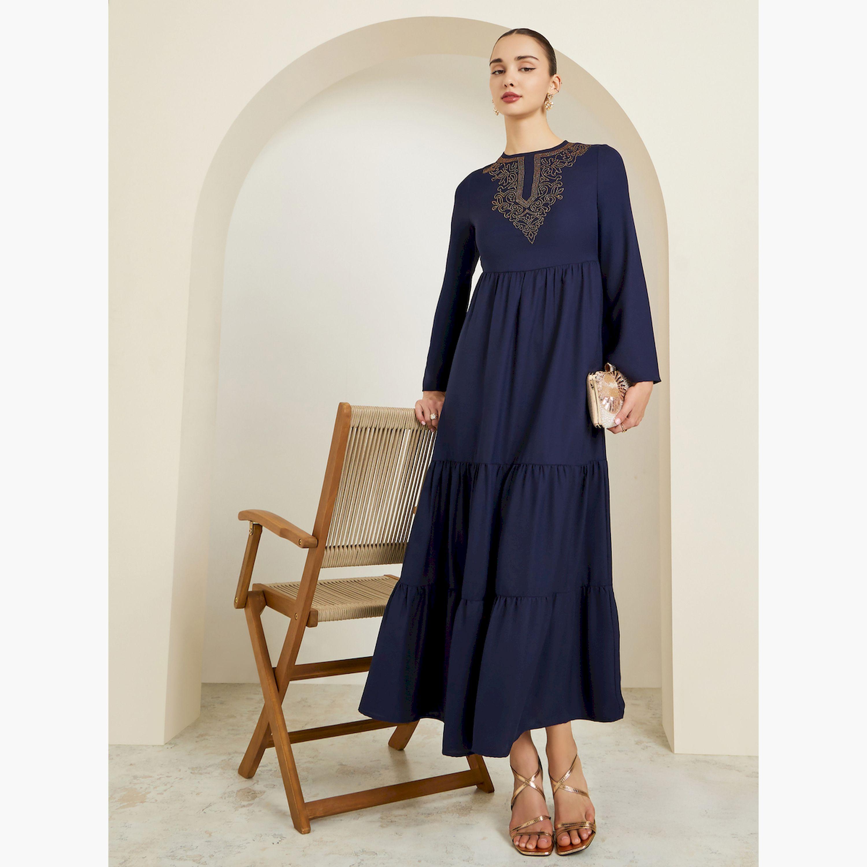 فستان طويل مزين بطبقات-women-clothing-dresses-image-3