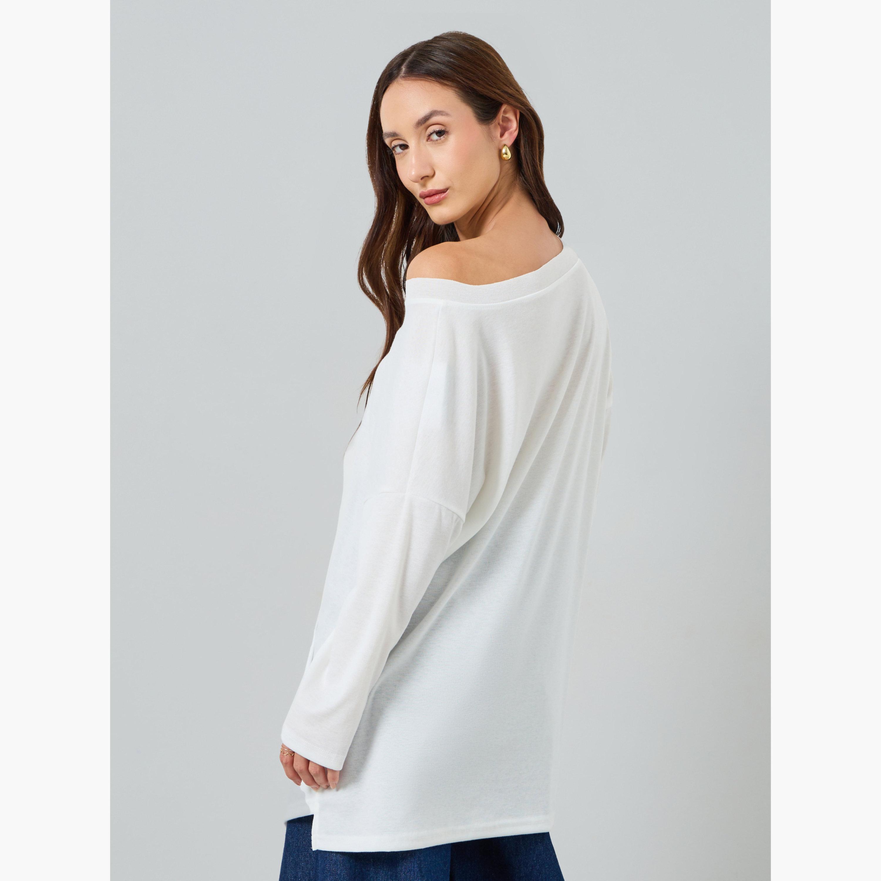 Take Two Women Asymmetric Hem Long Sleeve Top-women-clothing-tshirts-image-4