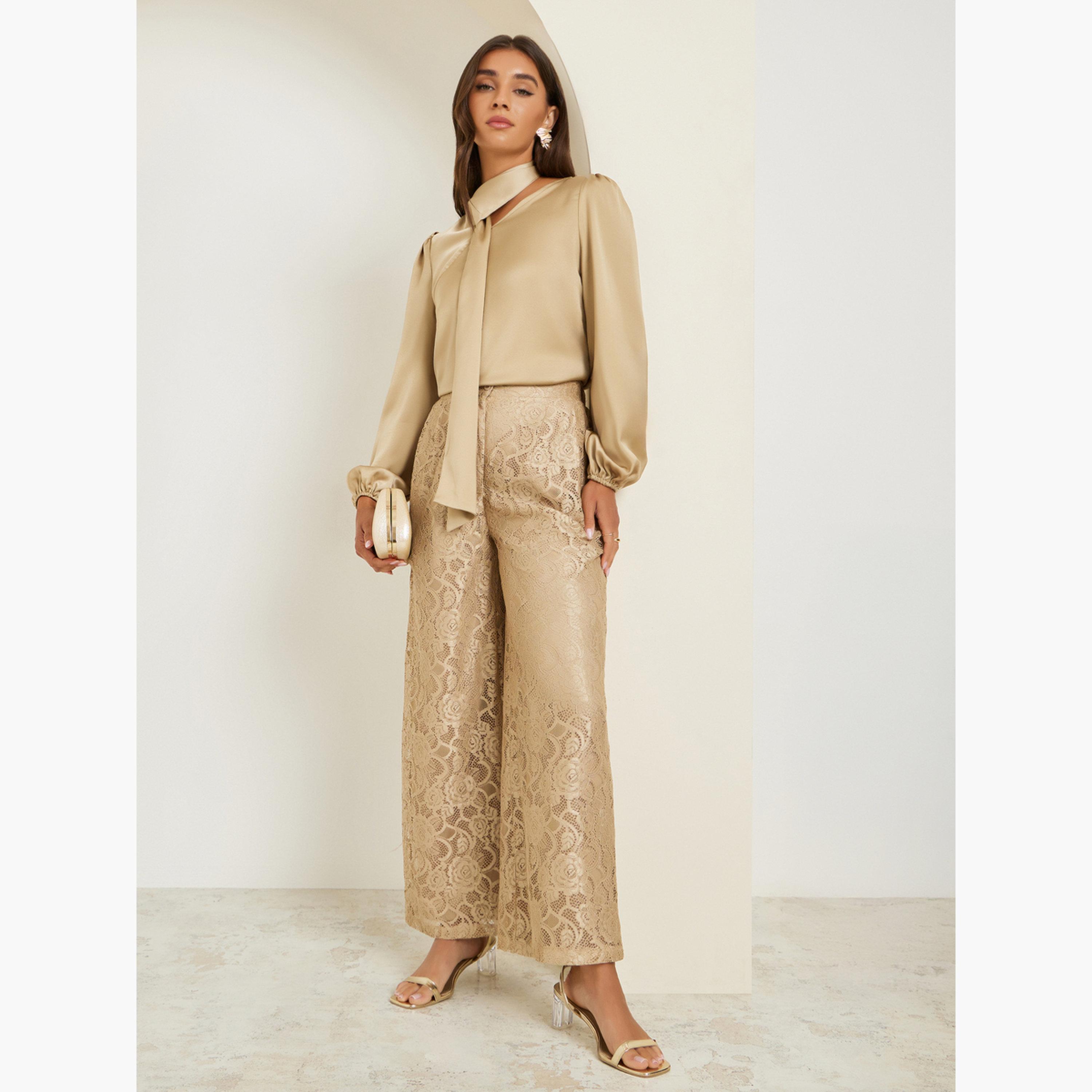 بنطال دانتيل بأرجل واسعة-women-clothing-bottoms-trousers-image-2