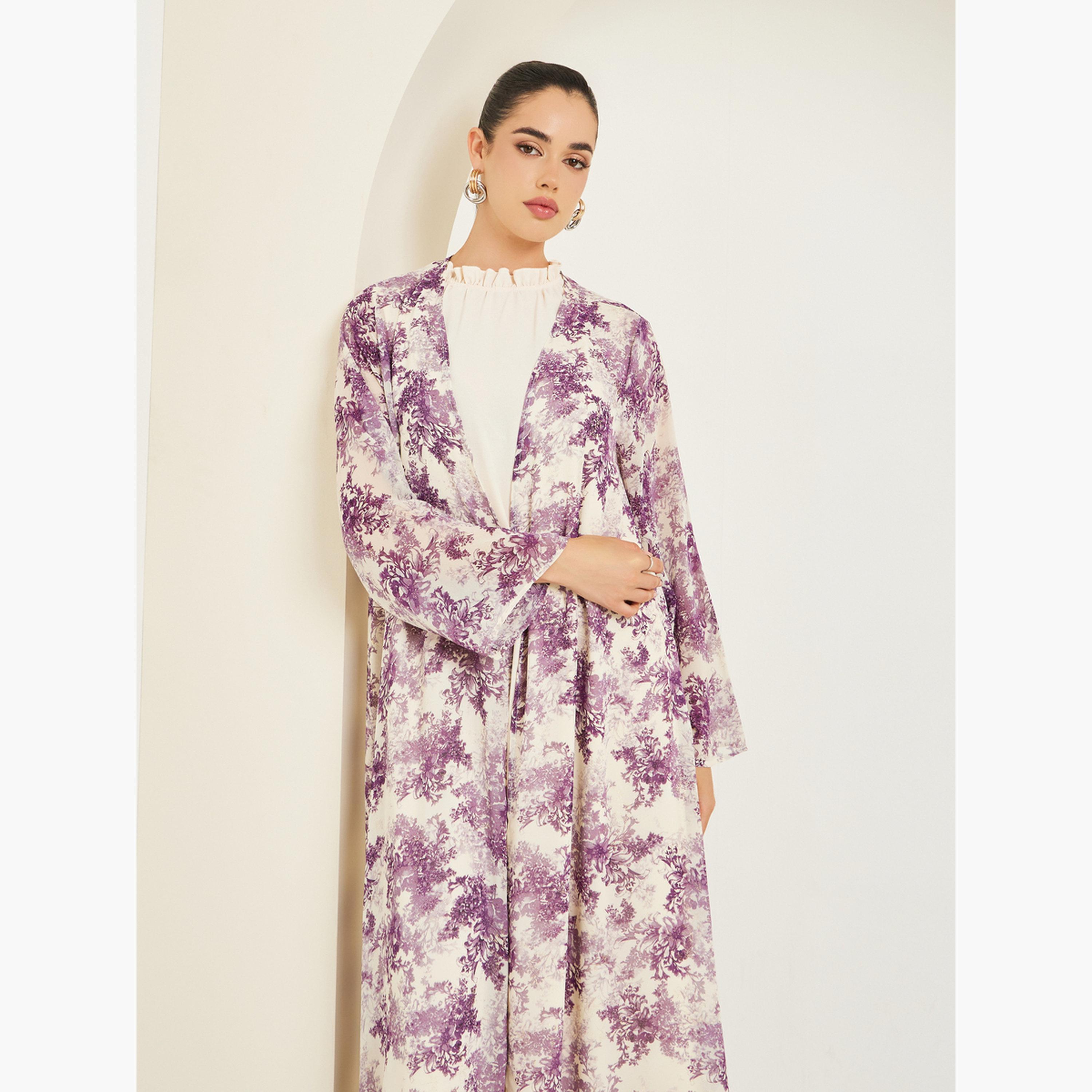 Styli Women Chiffon Printed Abaya and Dress Modest Set-women-clothing-shirtsandblouses-blouses-image-2