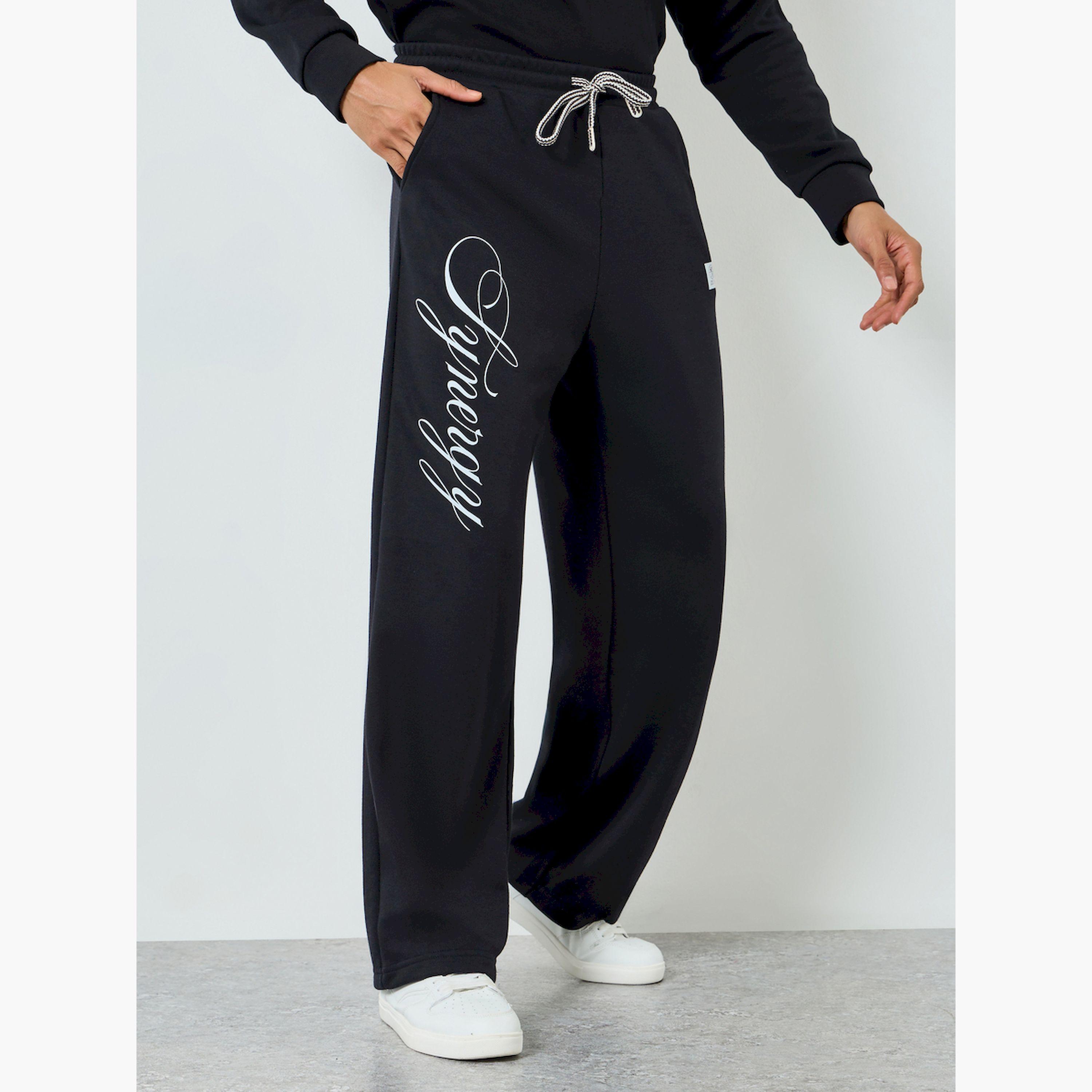 Styli Men Text Print Oversized Joggers-men-clothing-bottoms-joggers-image-1