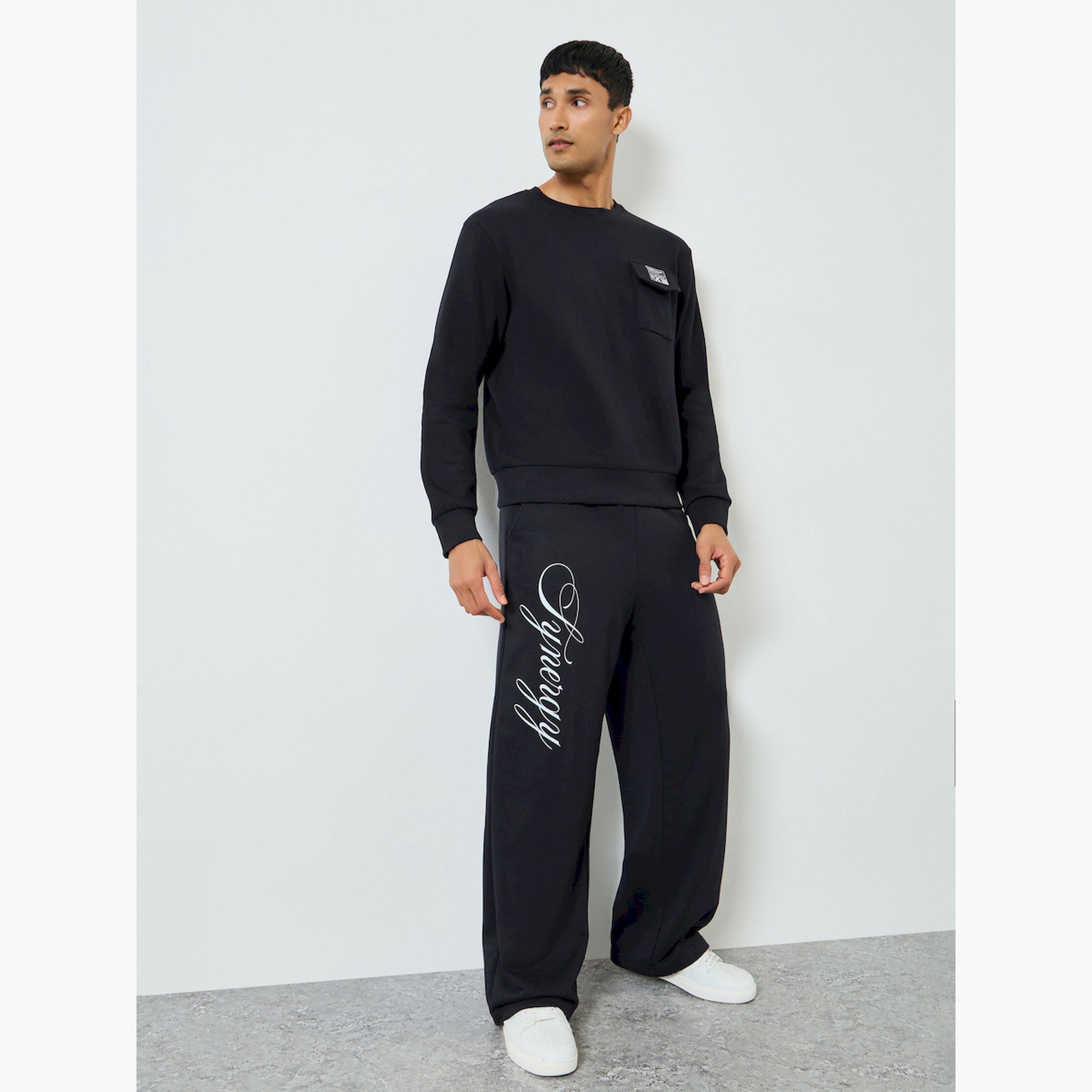 Styli Men Text Print Oversized Joggers-men-clothing-bottoms-joggers-image-2