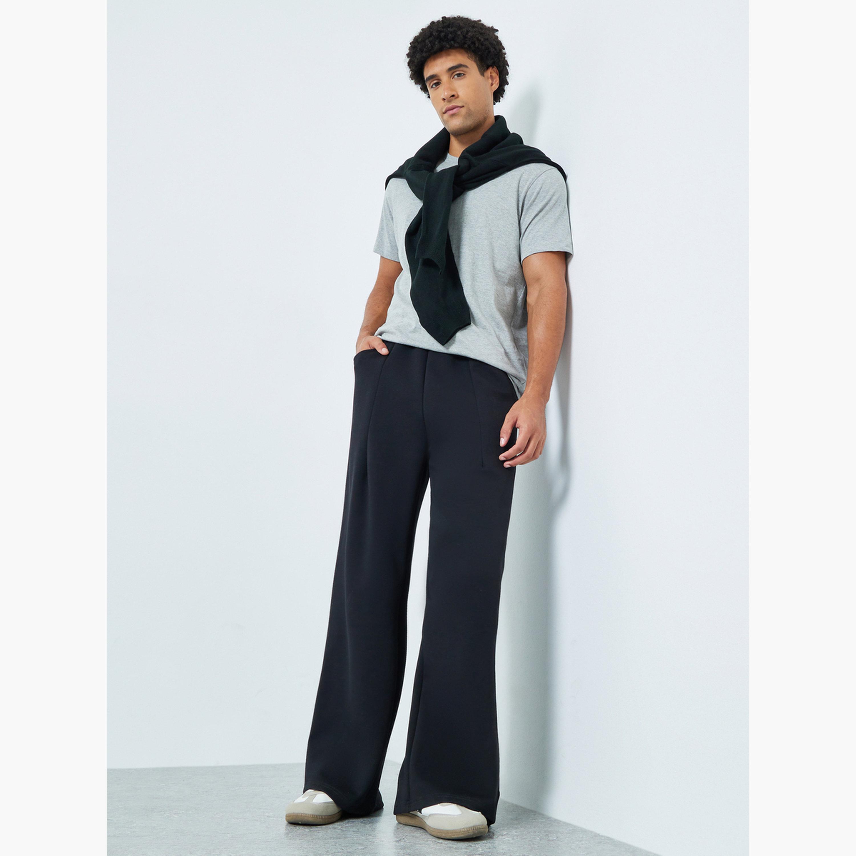 Styli Men Wide Leg Joggers with Back Pocket Detail-men-clothing-bottoms-joggers-image-2