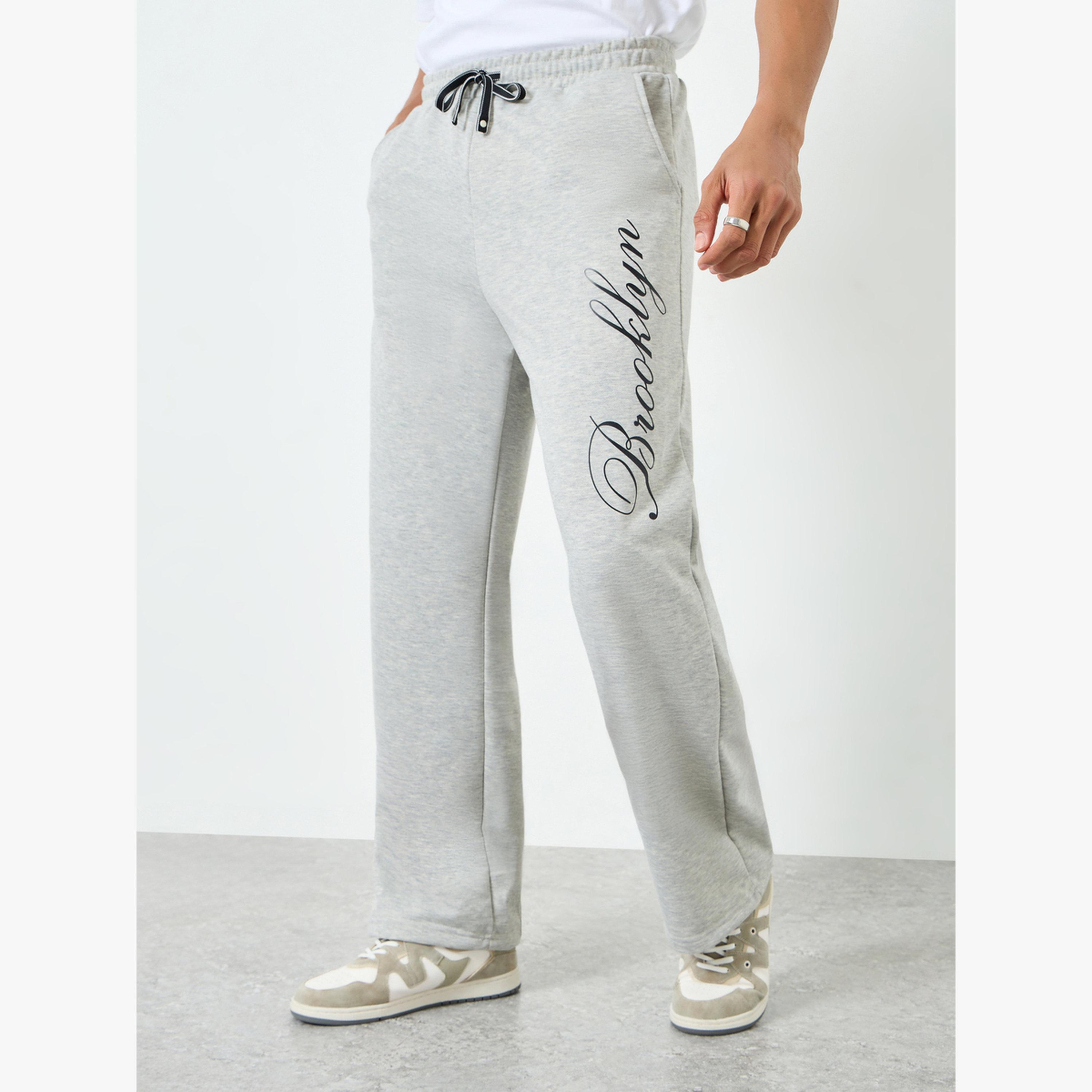 Styli Men Grey Printed Oversized Joggers-men-clothing-bottoms-joggers-image-1