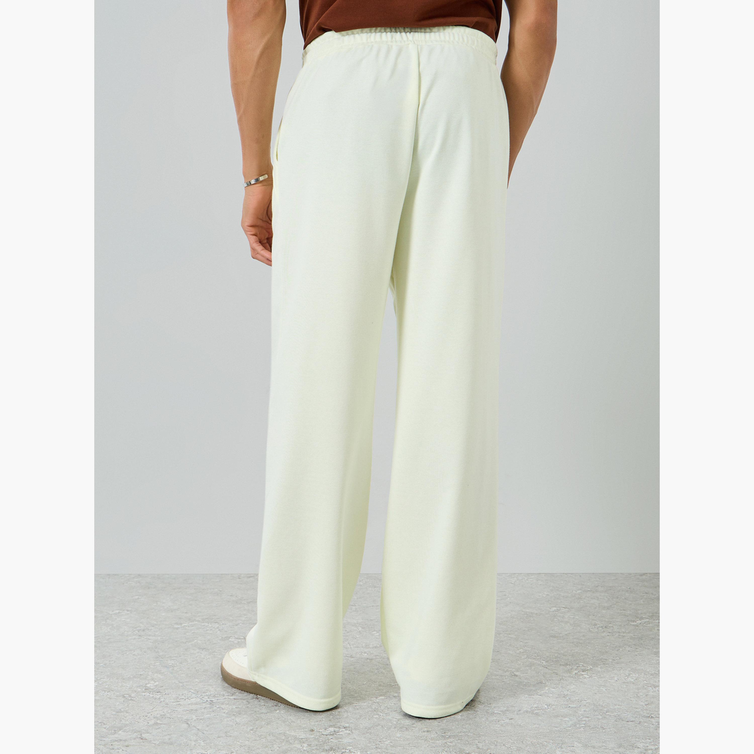 Styli Men Cream Solid Relaxed Fit Joggers-men-clothing-bottoms-joggers-image-3