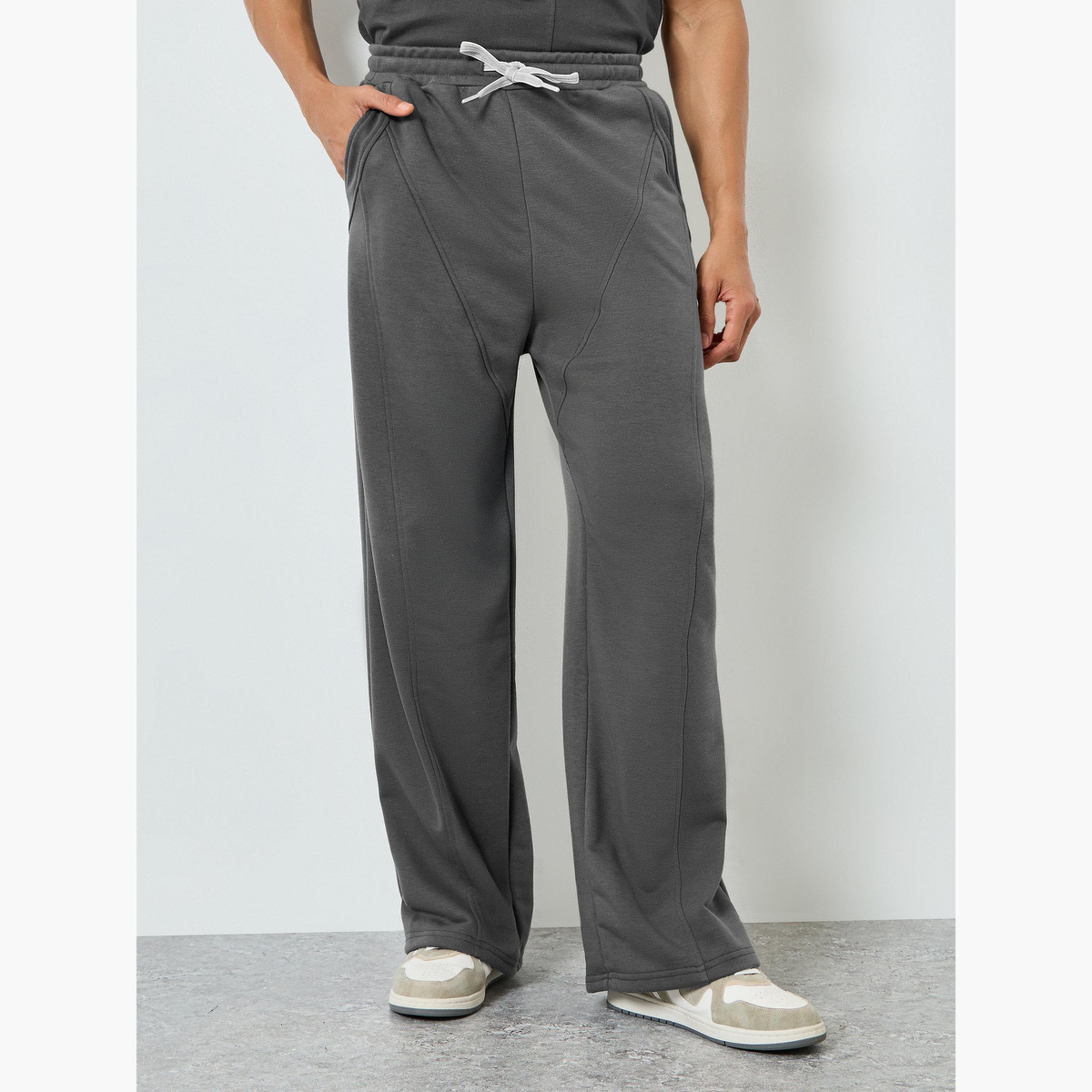 جوغر رجالي رمادي سادة بقصة مريحة-men-clothing-bottoms-joggers-image-4
