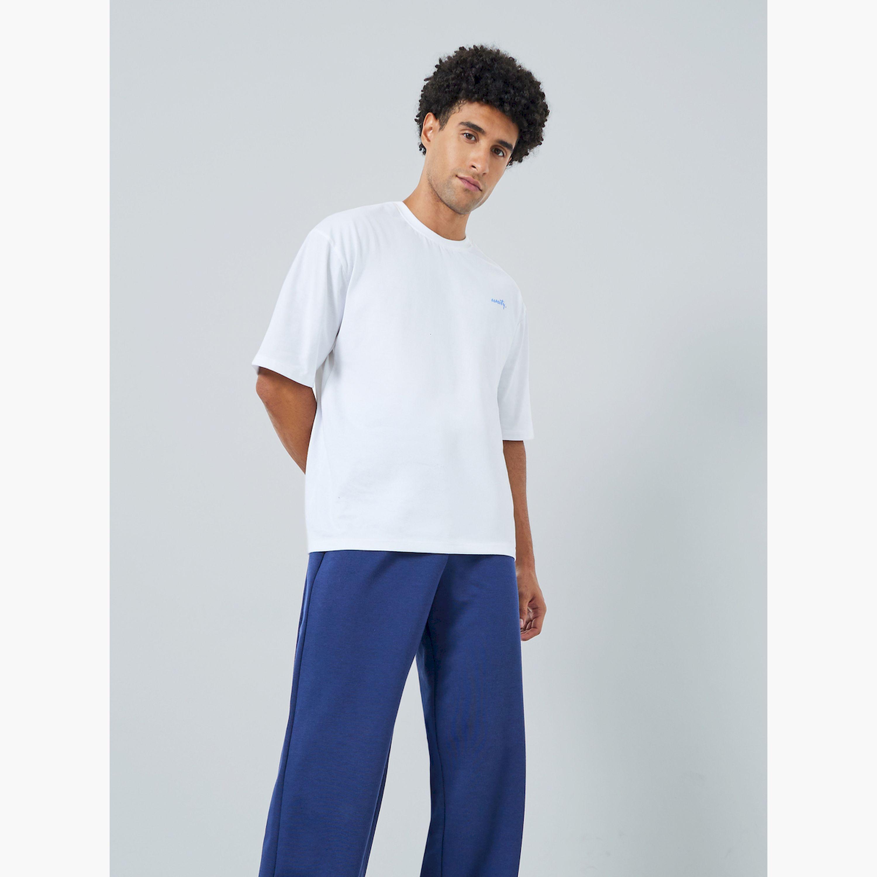 Styli Men Navy Minimal Print Relaxed Fit Joggers-men-clothing-bottoms-joggers-image-3