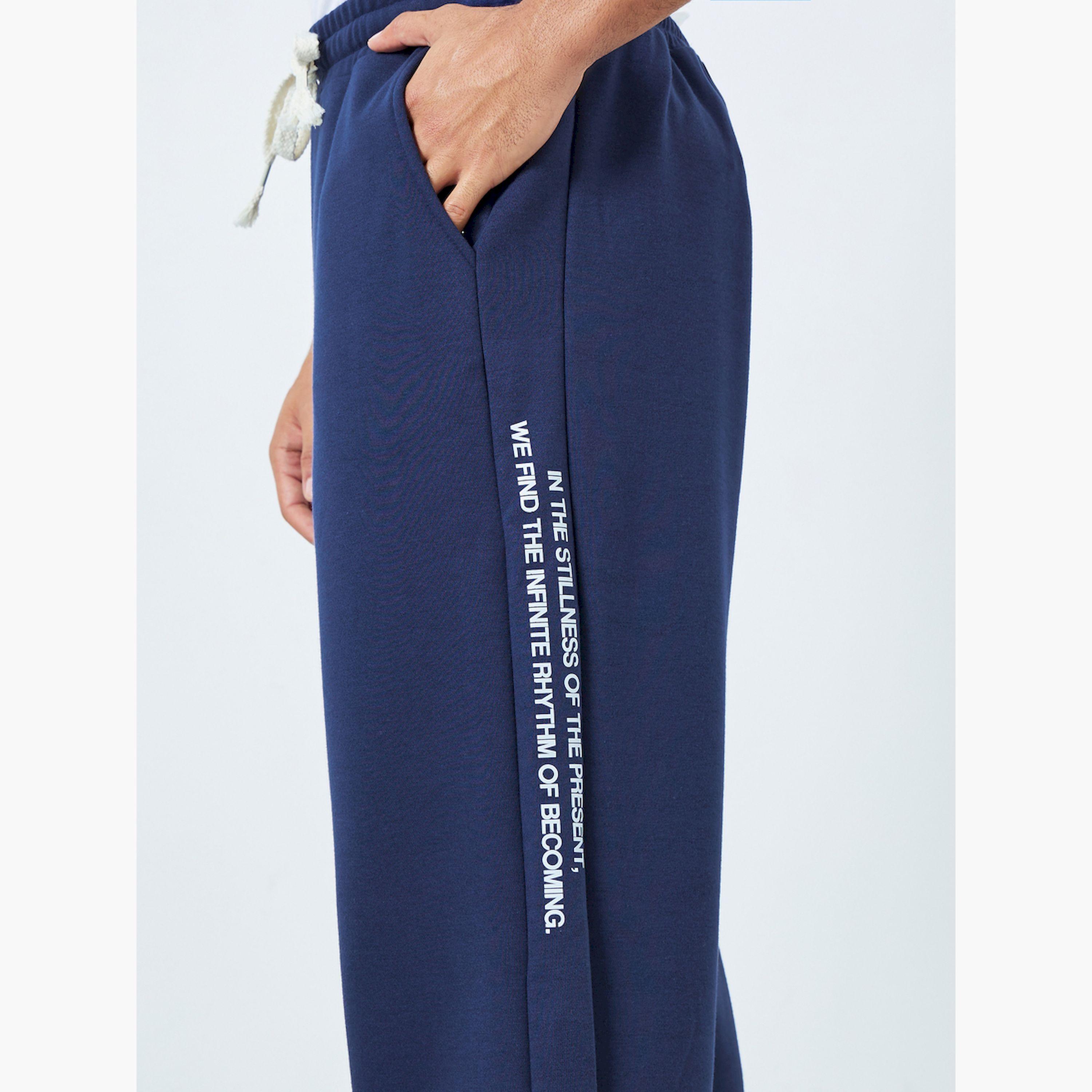 Styli Men Navy Minimal Print Relaxed Fit Joggers-men-clothing-bottoms-joggers-image-5