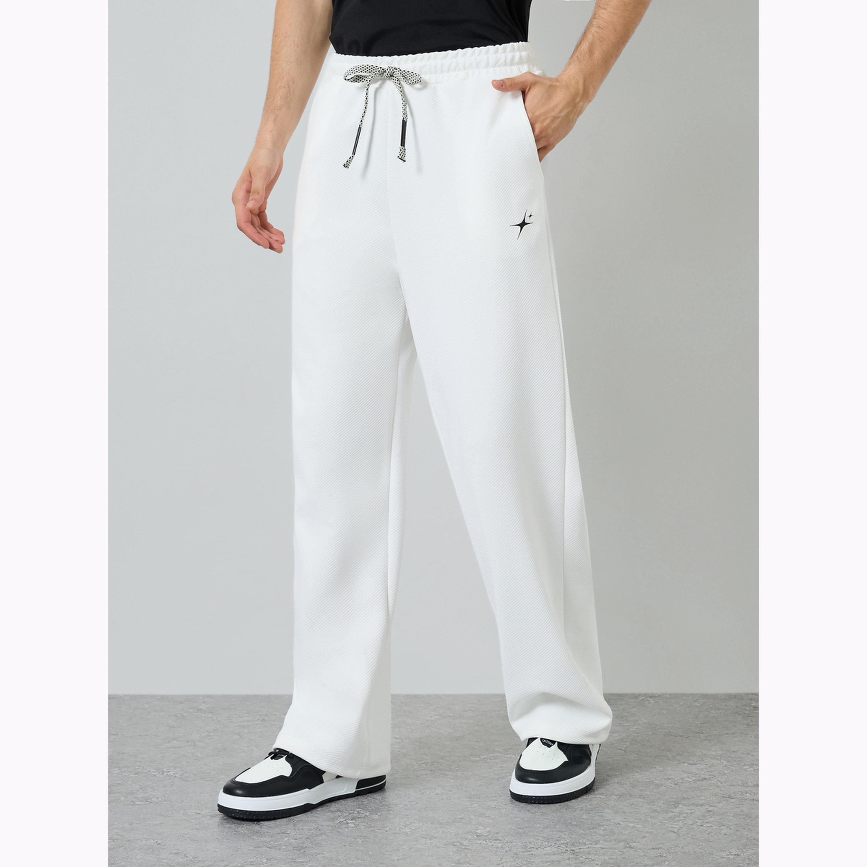 Styli Men White Embroidered Relaxed Fit Joggers-men-clothing-bottoms-joggers-image-1