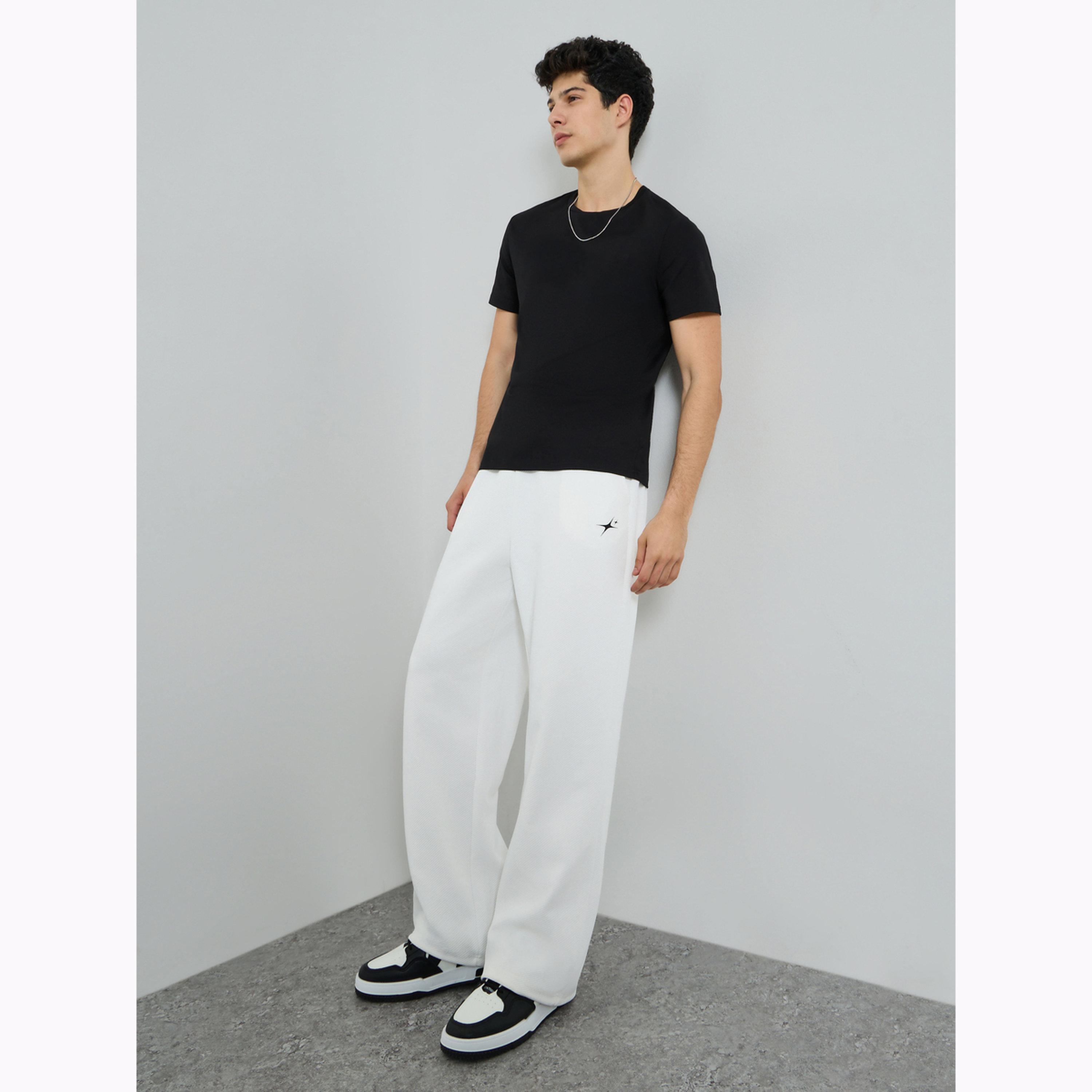 Styli Men White Embroidered Relaxed Fit Joggers-men-clothing-bottoms-joggers-image-2