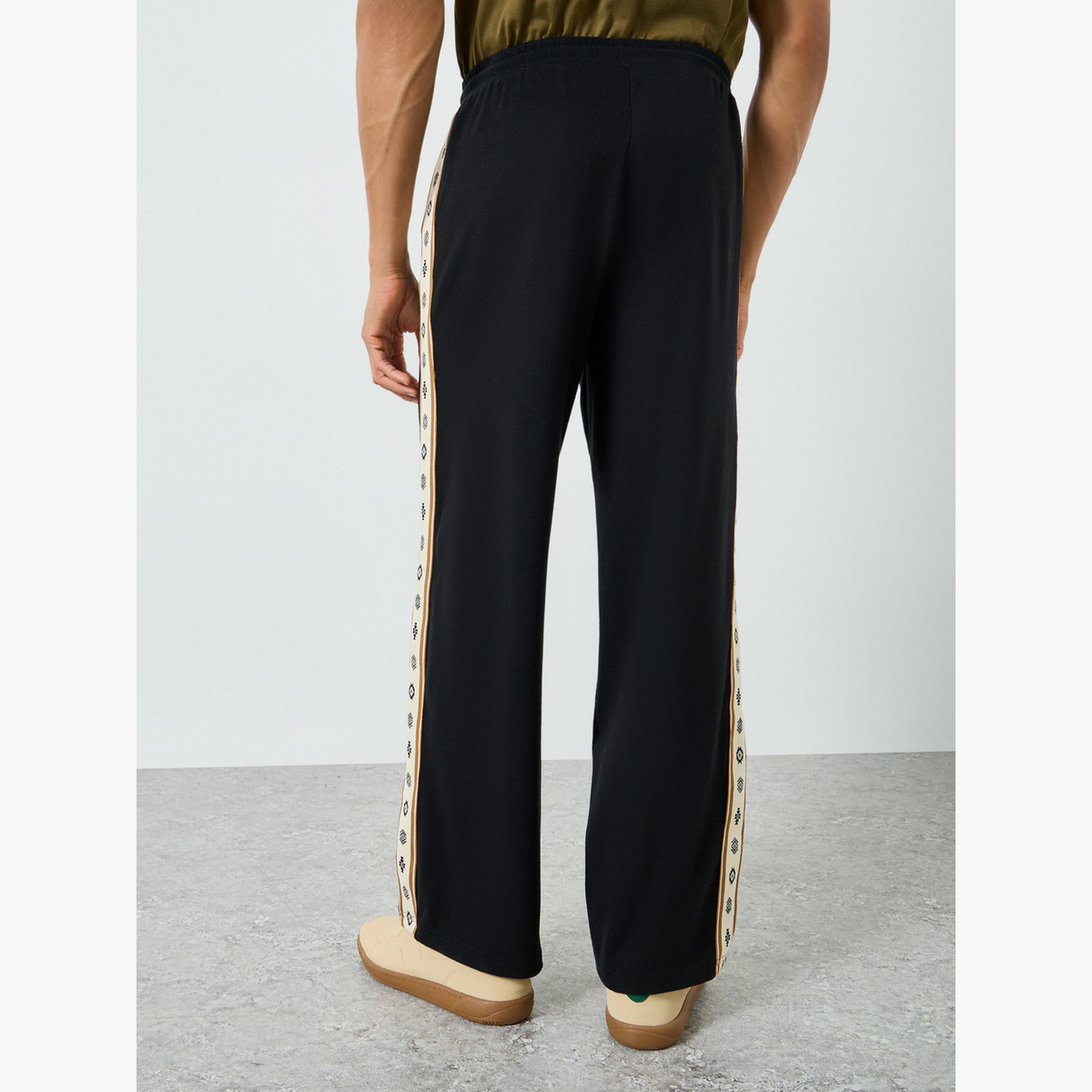 Styli Men Black Relaxed Joggers with Side Tape-men-clothing-bottoms-joggers-image-3