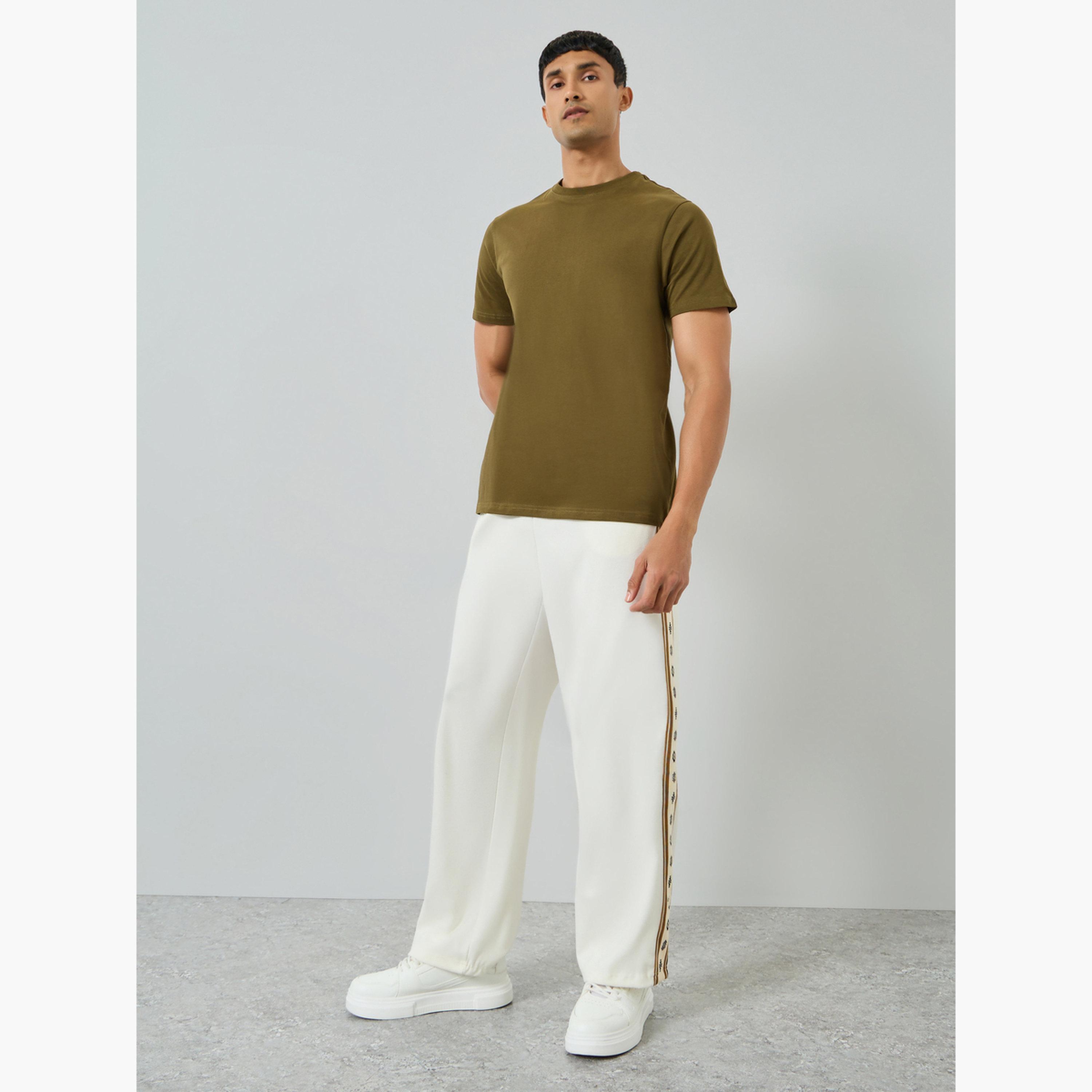 Styli Men Off-White Relaxed Joggers with Side Tape-men-clothing-bottoms-joggers-image-2