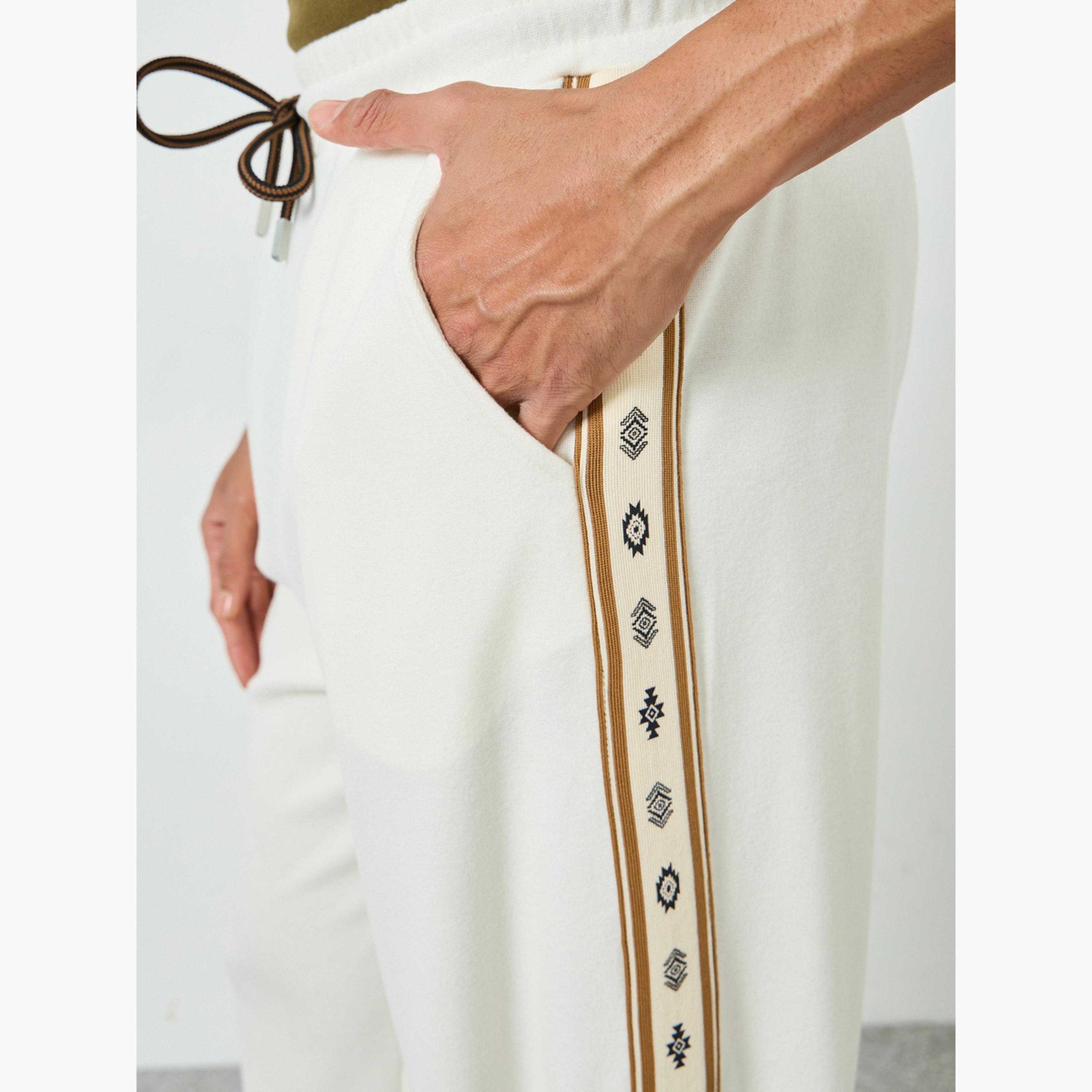 Styli Men Off-White Relaxed Joggers with Side Tape-men-clothing-bottoms-joggers-image-4