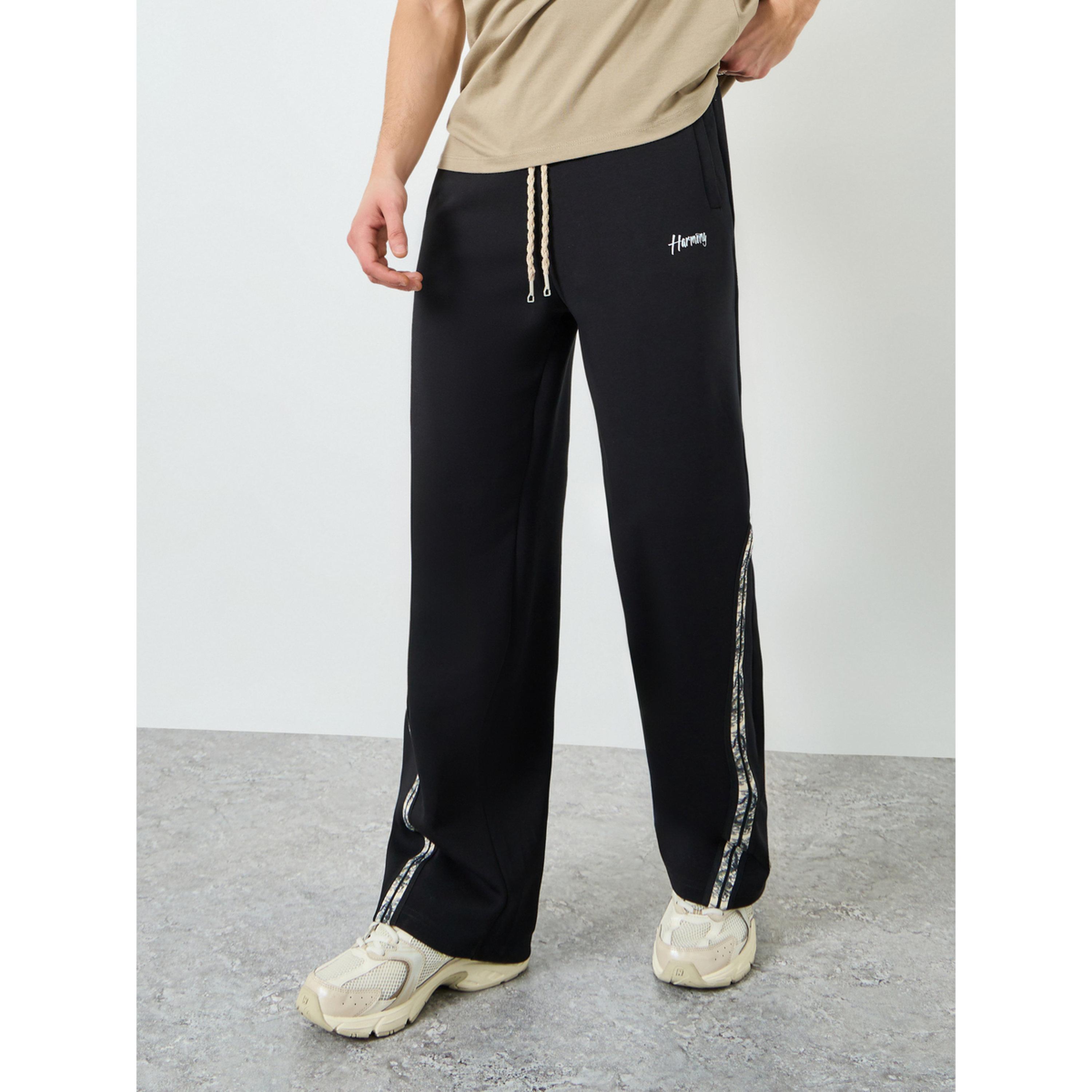 جوغر واسع مزين بأشرطة جانبية مع رباط خصر-men-clothing-bottoms-joggers-image-1