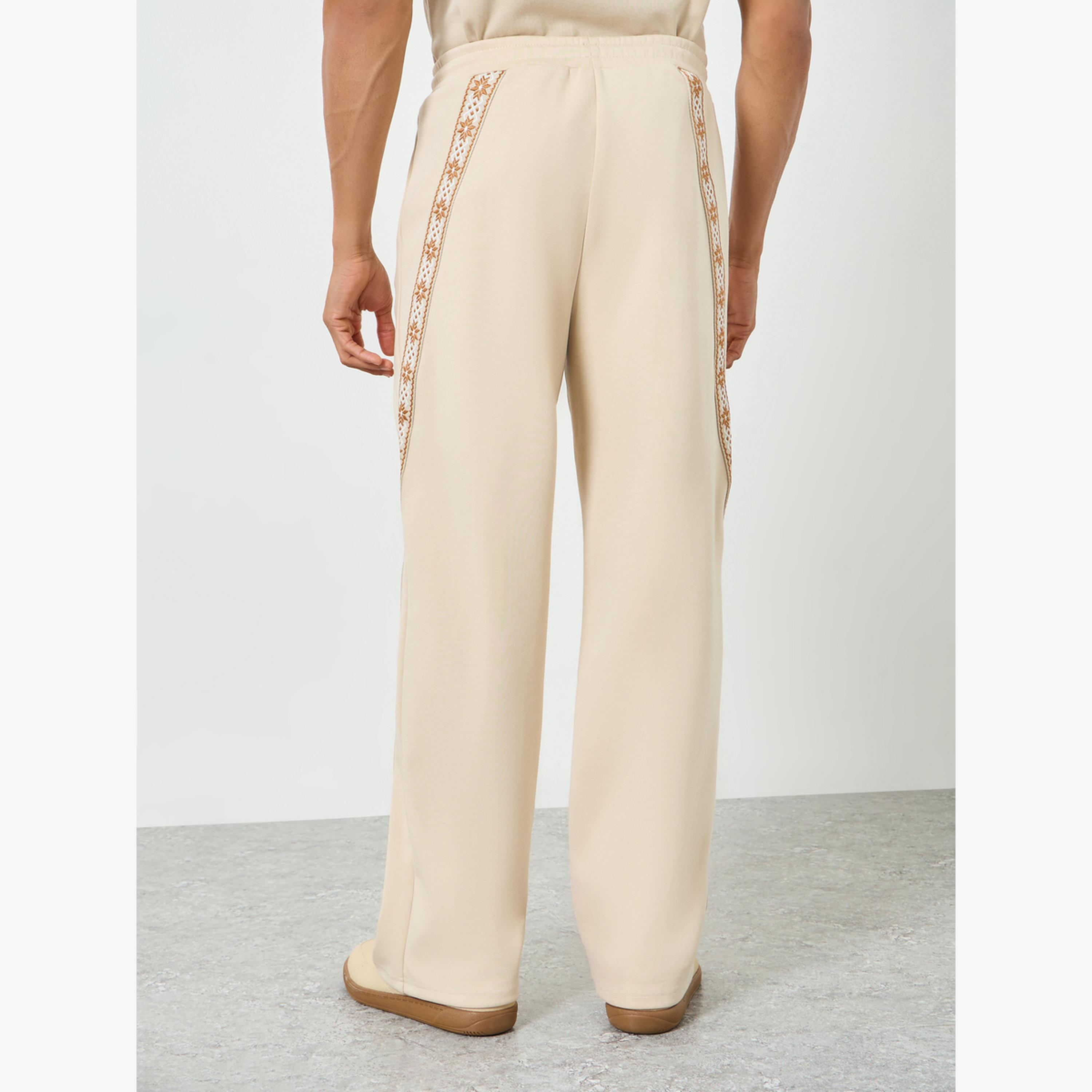 Styli Men Beige Side Taping Print Oversized Joggers-men-clothing-bottoms-joggers-image-5