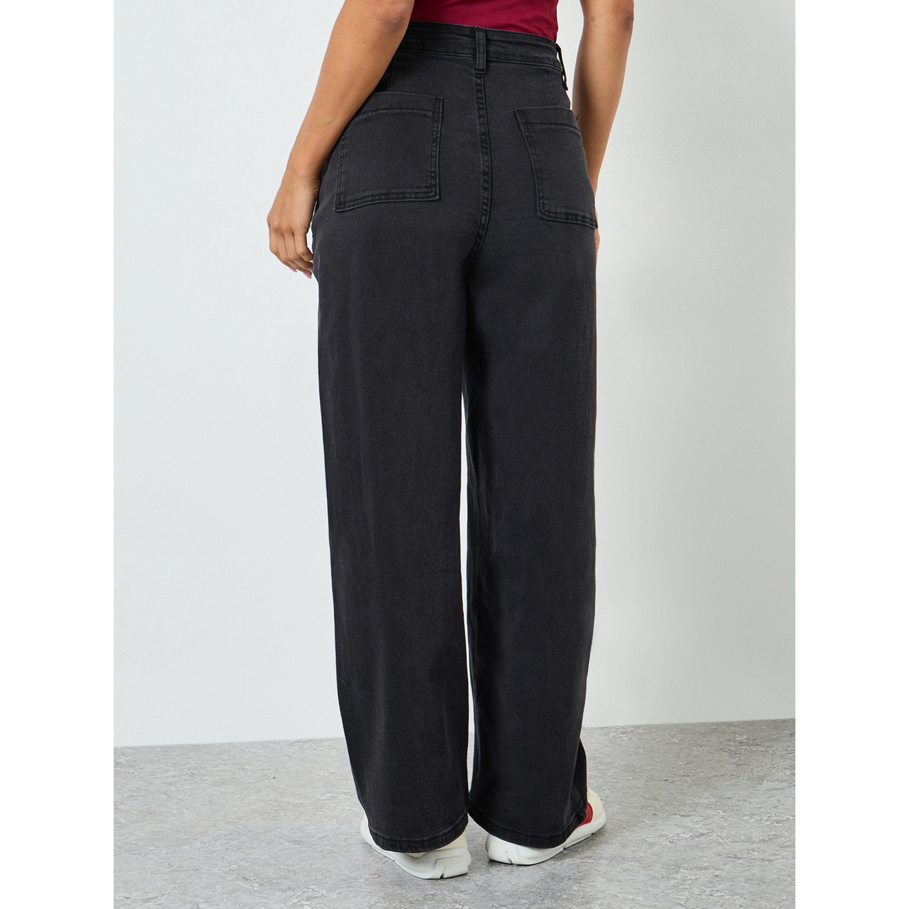 جينز بقصة أرجل واسعة وخصر عالي-women-clothing-bottoms-jeans-image-4