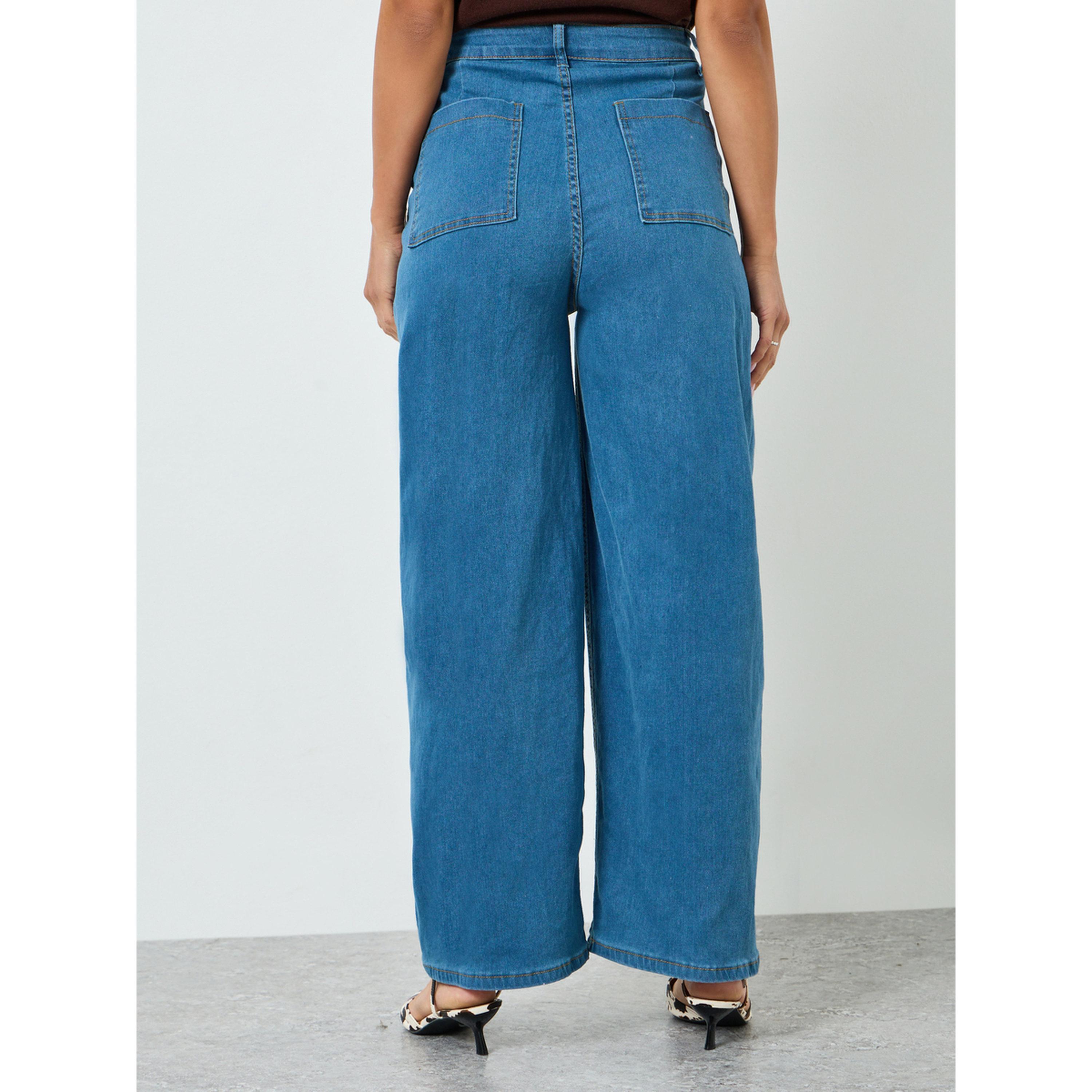 جينز بقصة أرجل واسعة وخصر عالي-women-clothing-bottoms-jeans-image-4