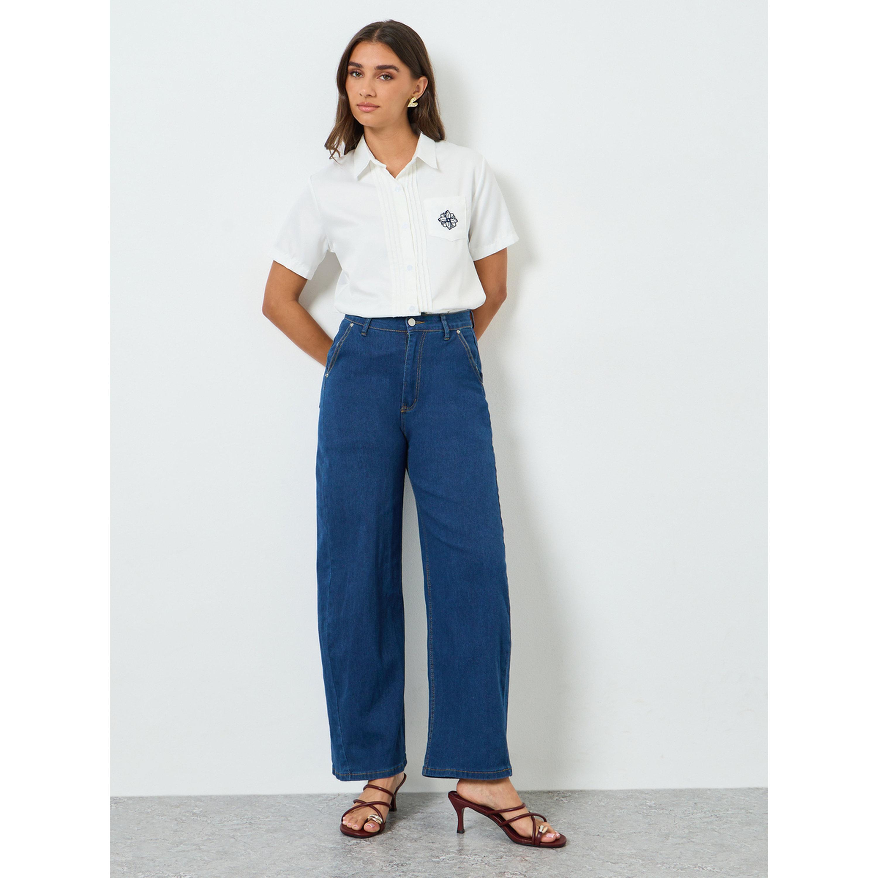 جينز بقصة مريحة وخصر عالي-women-clothing-bottoms-jeans-image-2