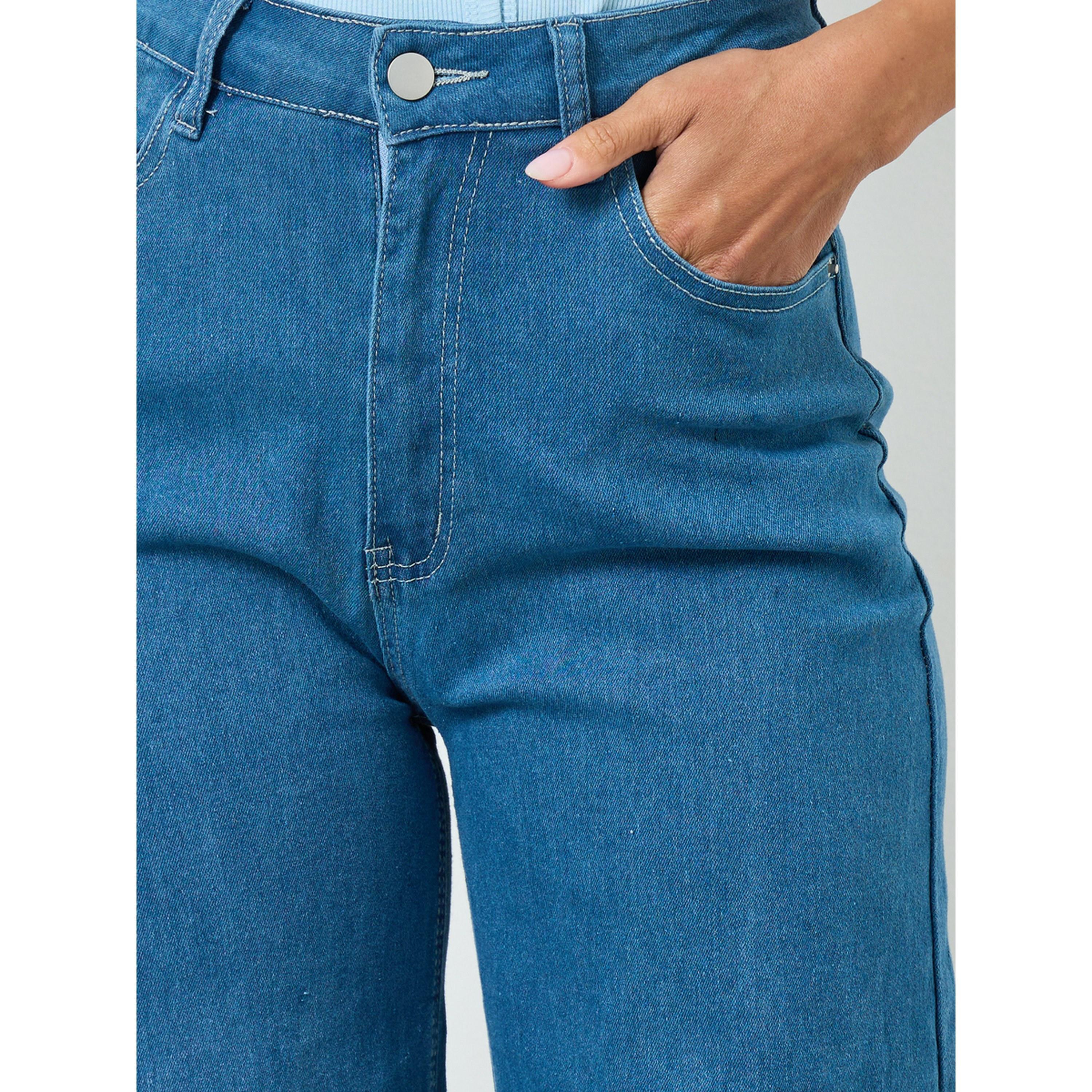 Styli Women Blue Straight Fit Washed Jeans-women-clothing-bottoms-jeans-image-3