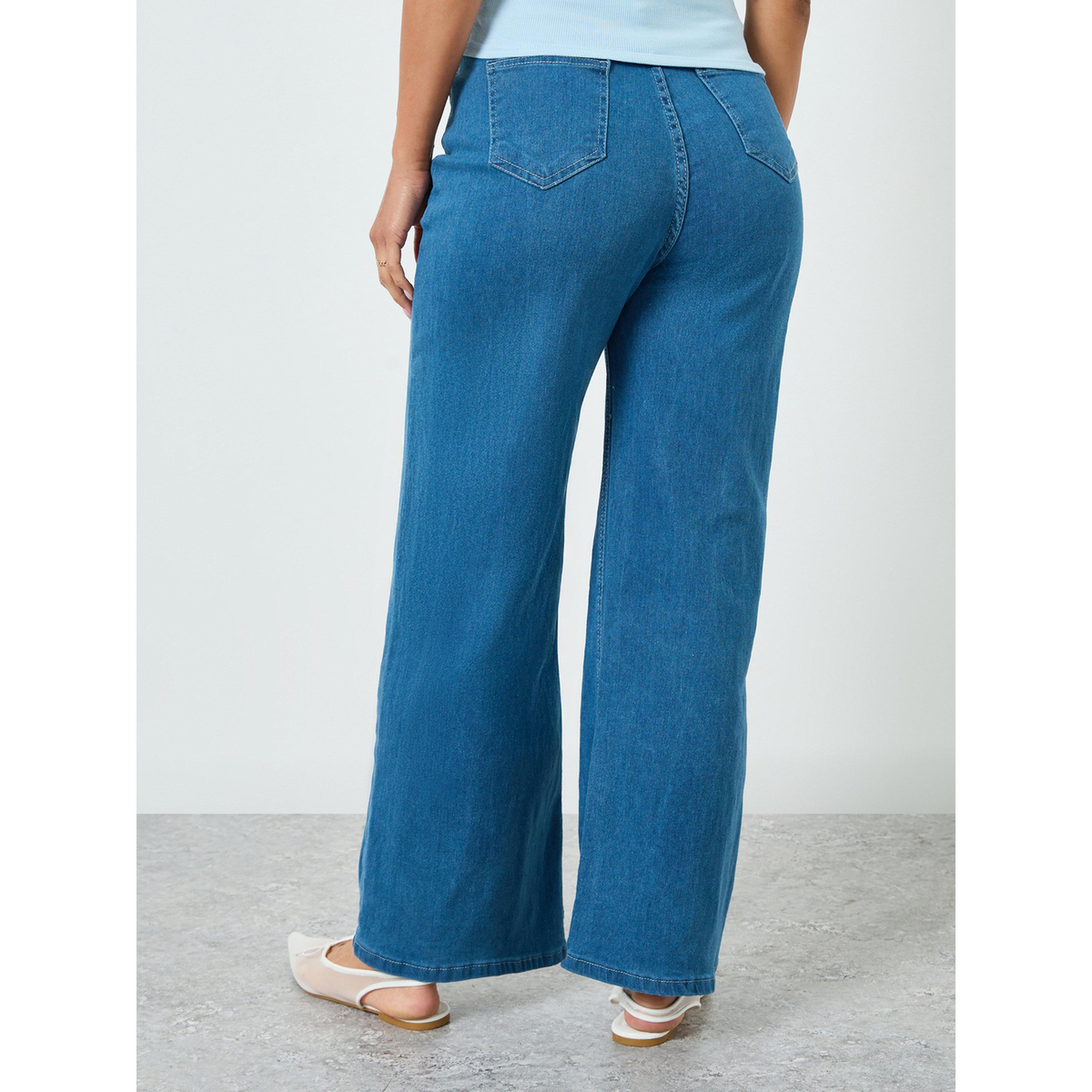 Styli Women Blue Straight Fit Washed Jeans-women-clothing-bottoms-jeans-image-4