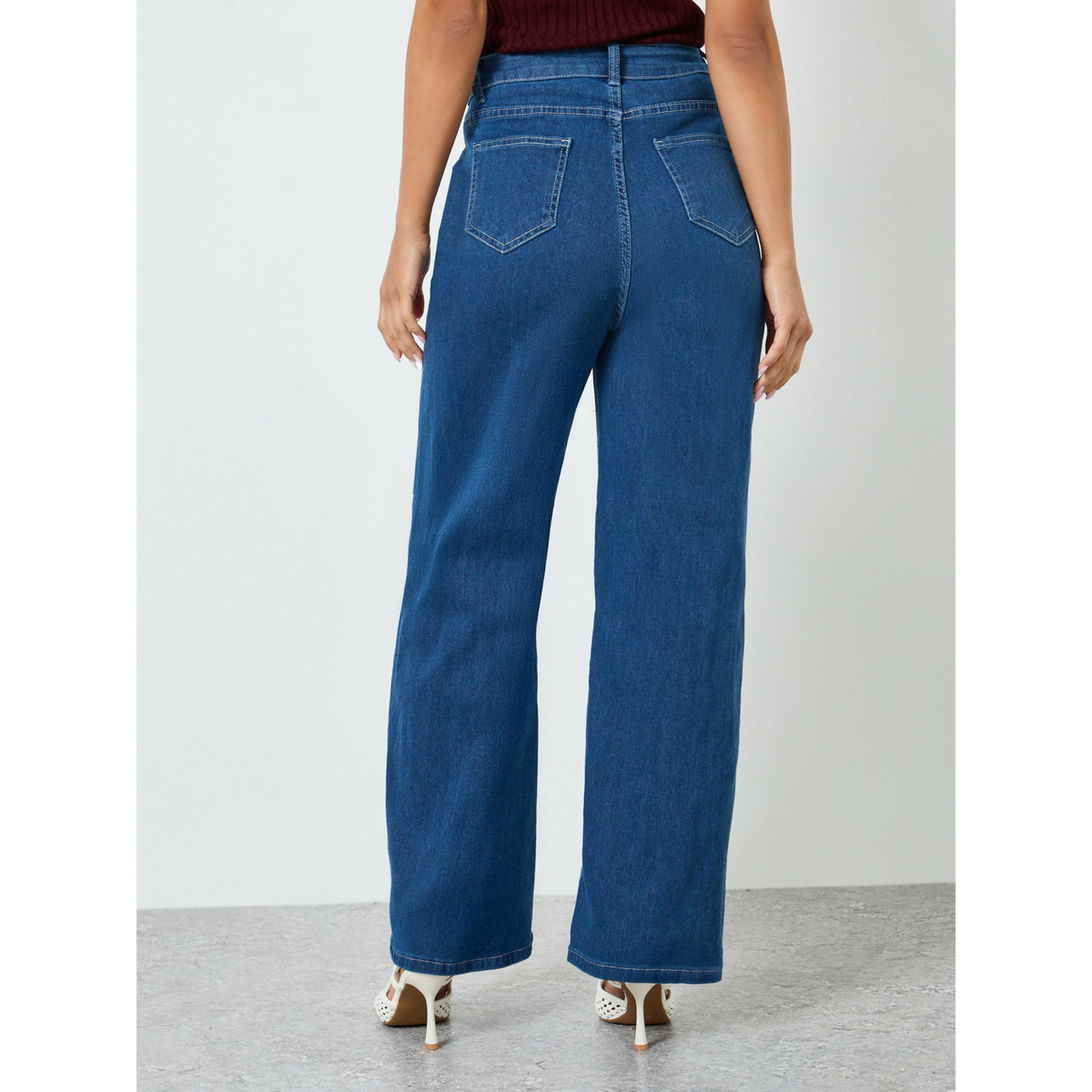 Styli Women Basic Straight Leg Washed Jeans-women-clothing-bottoms-jeans-image-4