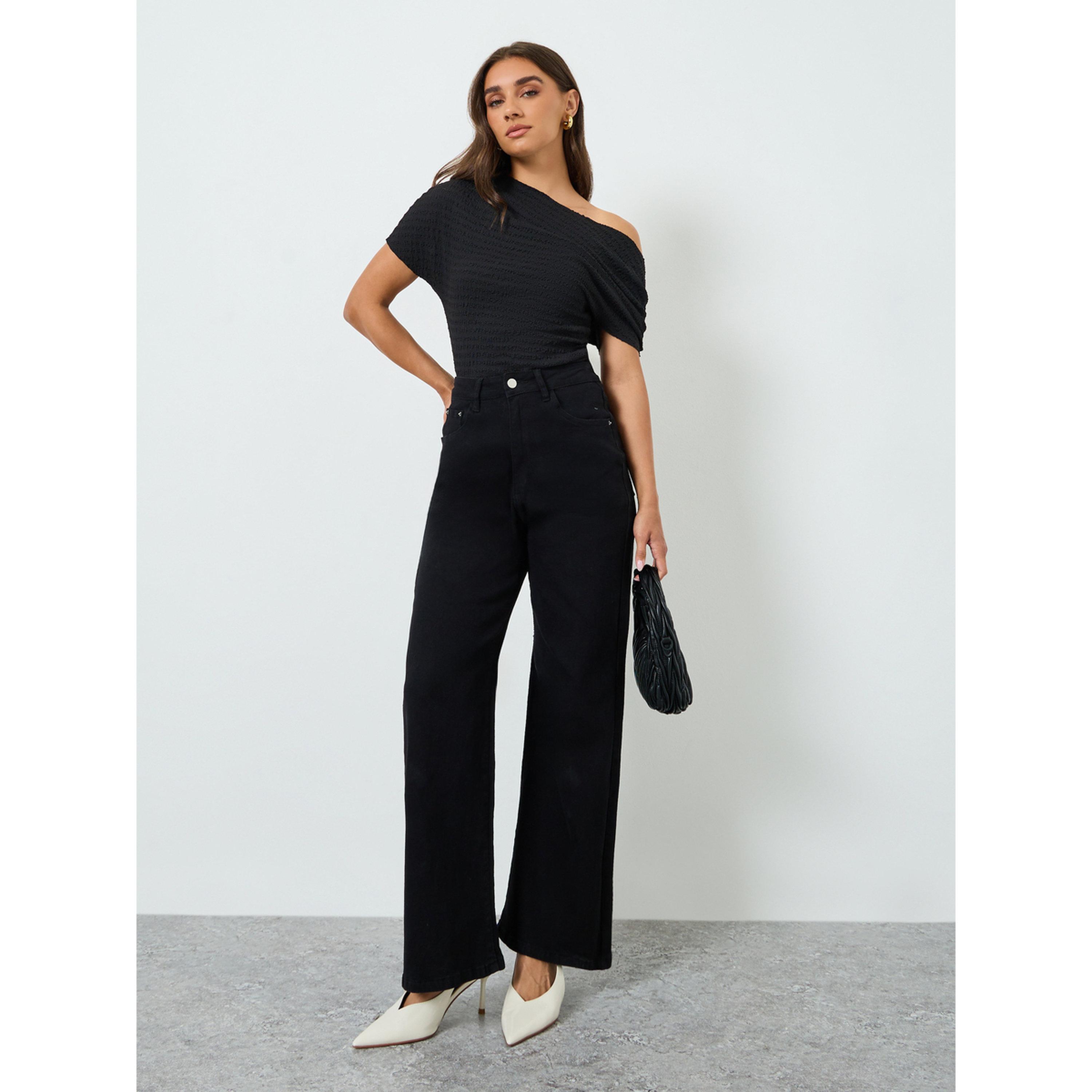 جينز بقصة أرجل واسعة وخصر عالي-women-clothing-bottoms-jeans-image-2