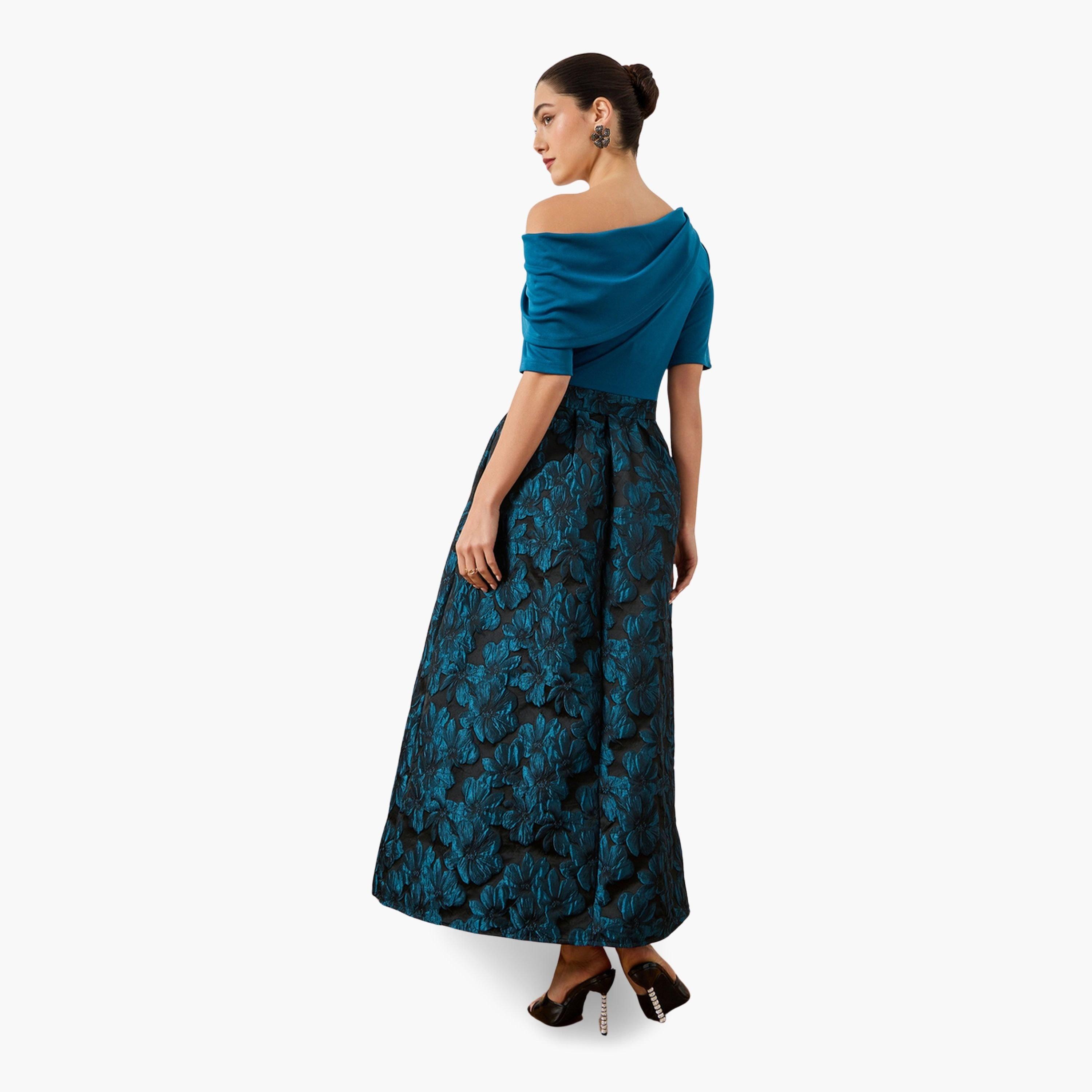 فستان طويل بكتف واحد لون أزرق-women-clothing-dresses-image-4